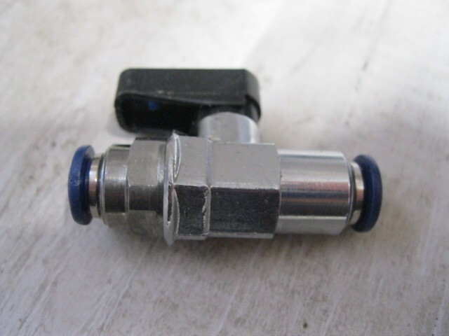 Aignep Usa 86320-04-04 1/4" Push Nickel Brass Mini Ball Valve Inline