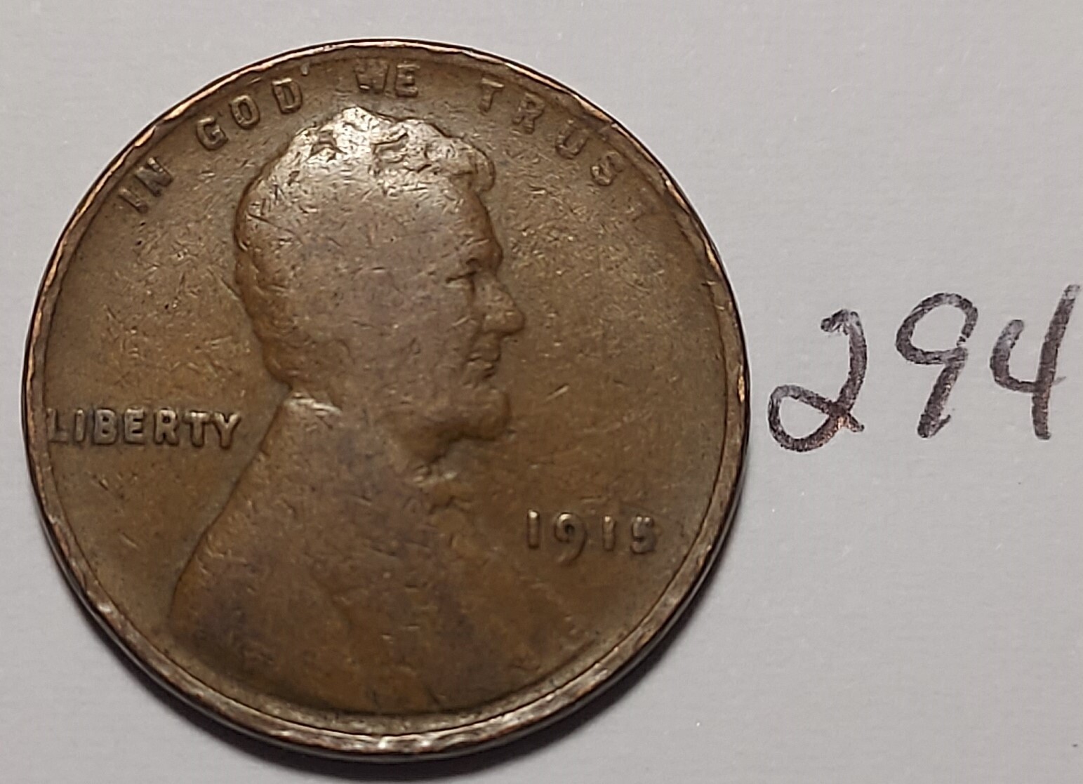 1915 Lincoln Wheat Cent    #294