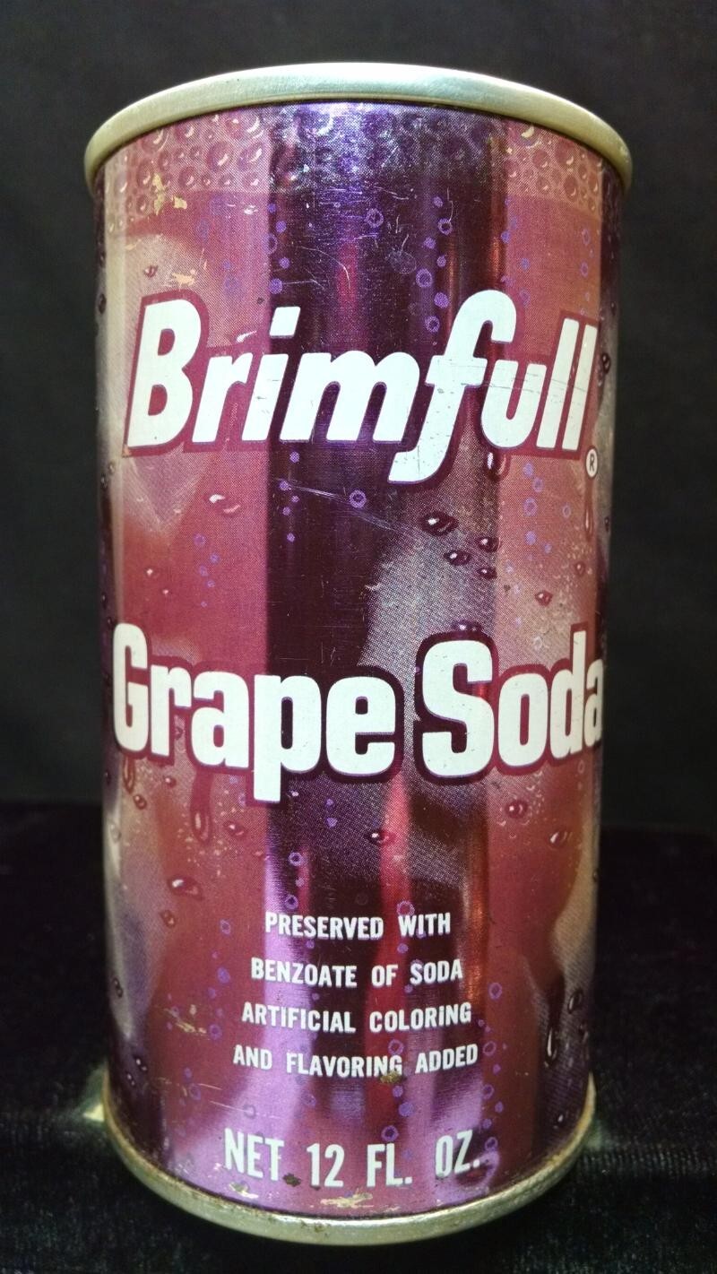 BRIMFUL GRAPE SODA - LATE 1960'S - 12OZ PULL TAB CAN - HOPKINS MINNESOTA