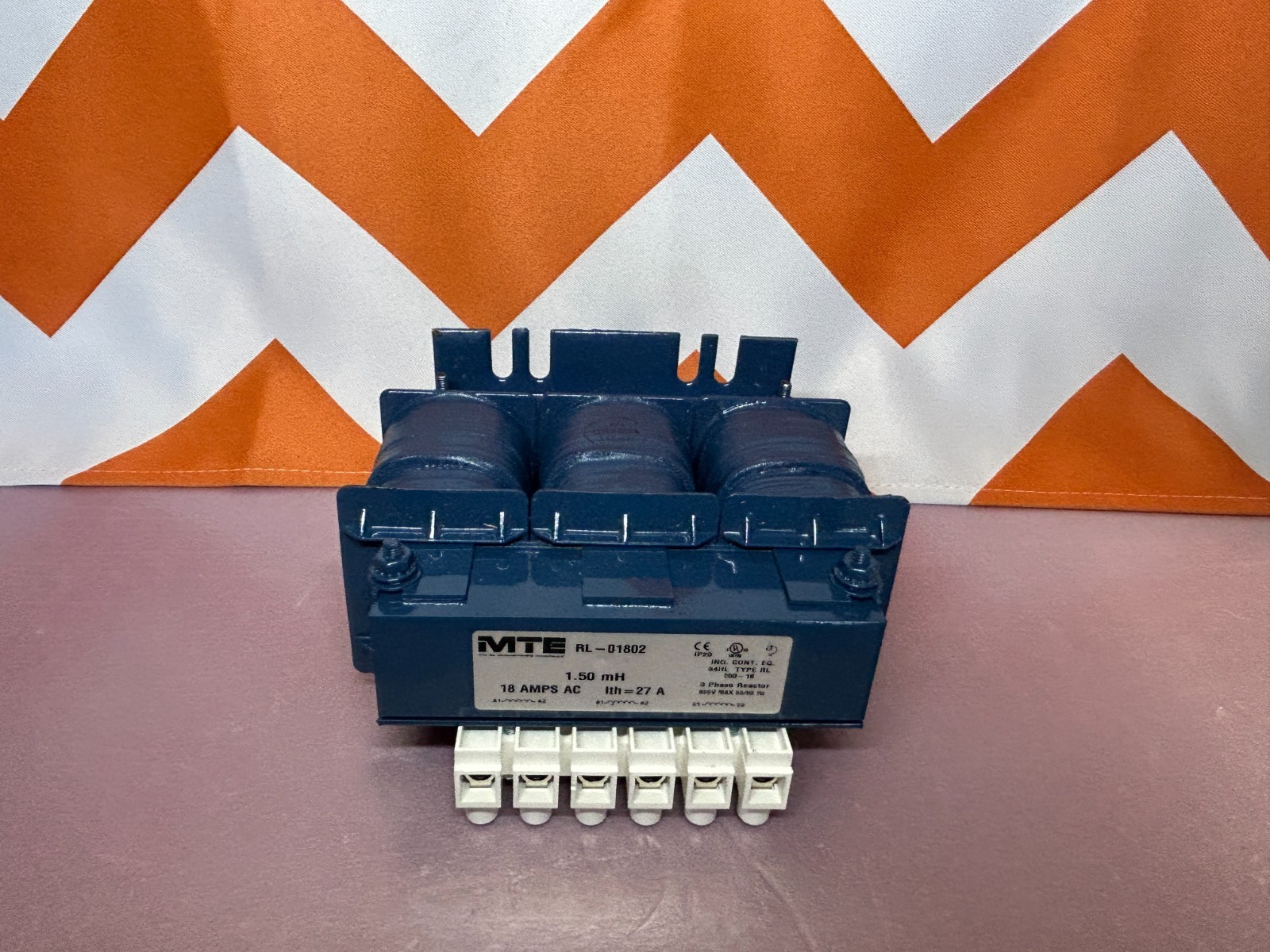 MTE Line Reactor 3 Phase 1.50mH 18 Amps RL-01802 600v - (LLD01P)