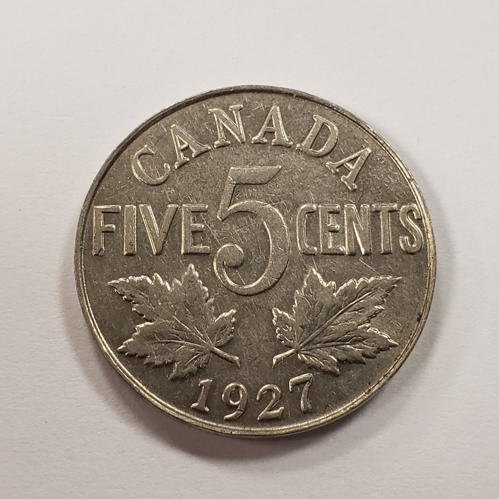 1927 5c Cents Canada Nickel - XF - KM-29 - SKU-F9008
