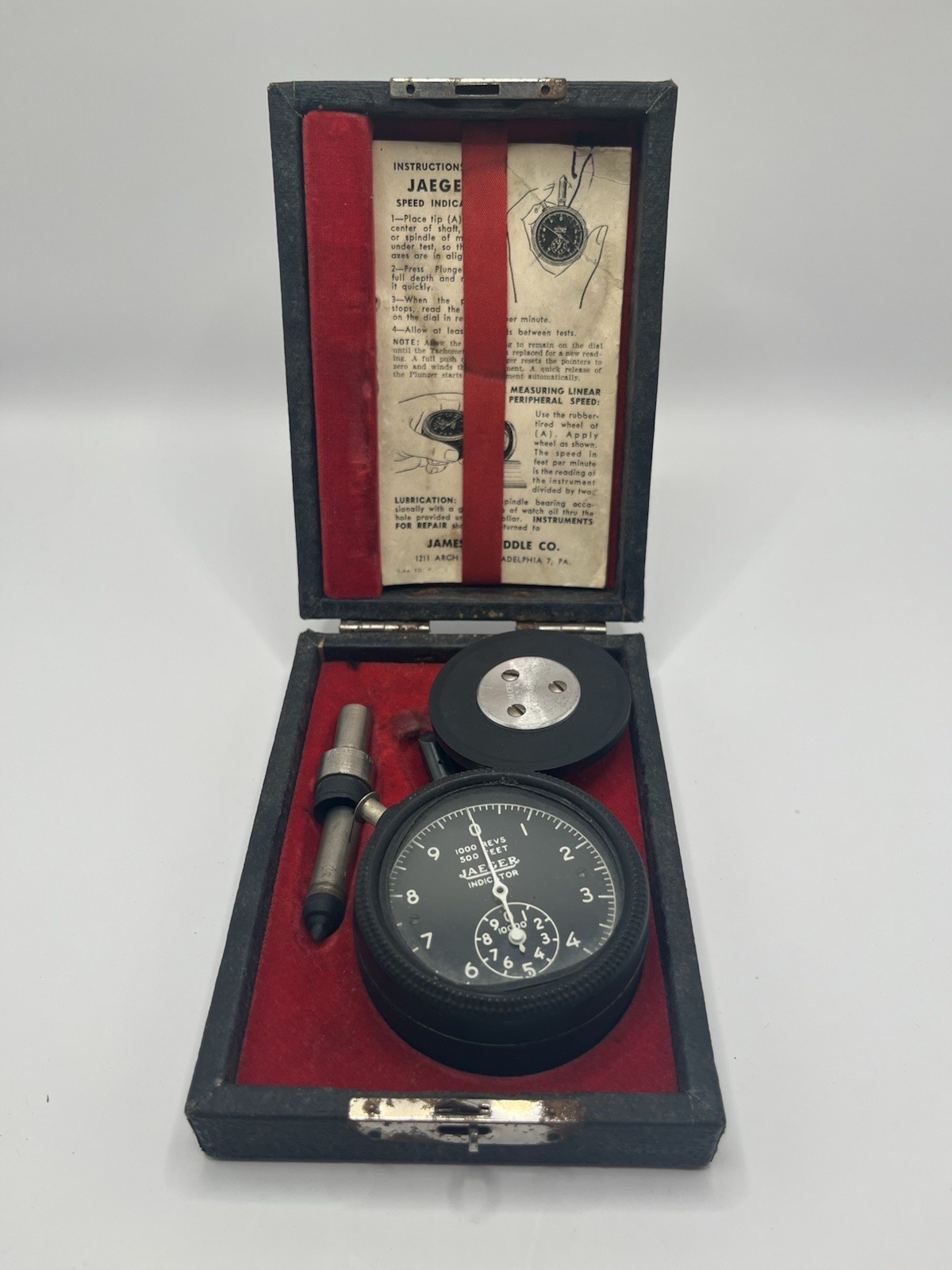 Vintage Jaeger Watch Co 43A-6 Portable Tachometer
