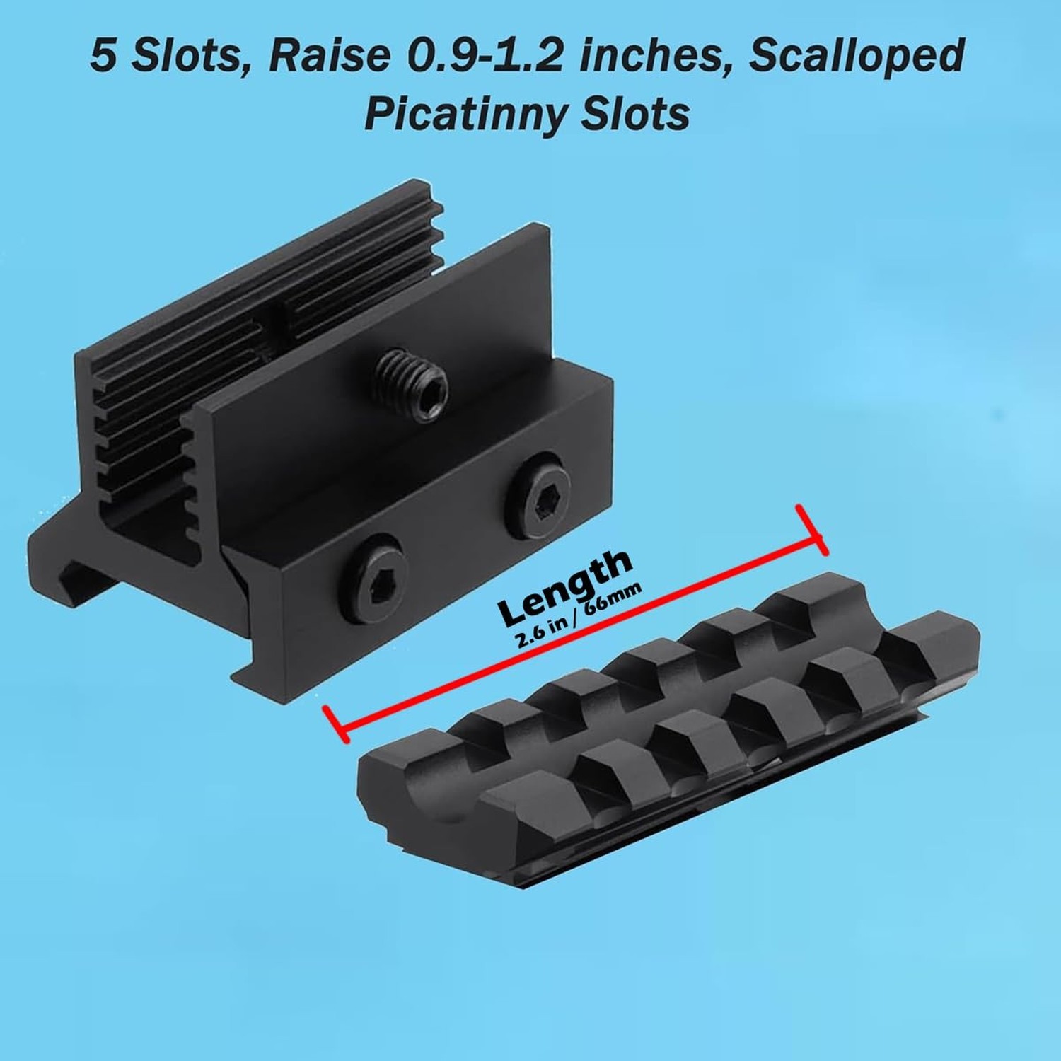 360 Tactical Picatinny Riser Mount Adjustable Height Lockdown Series with Qui...