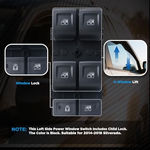 Driver Side Master Window Switch, Silverado Accessories Power Window Switch