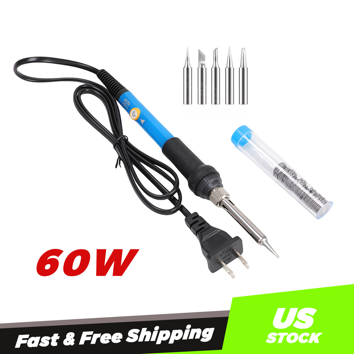 Soldering Iron Electric Gun Adjustable Temperature 60W Welding Solder Wire Set