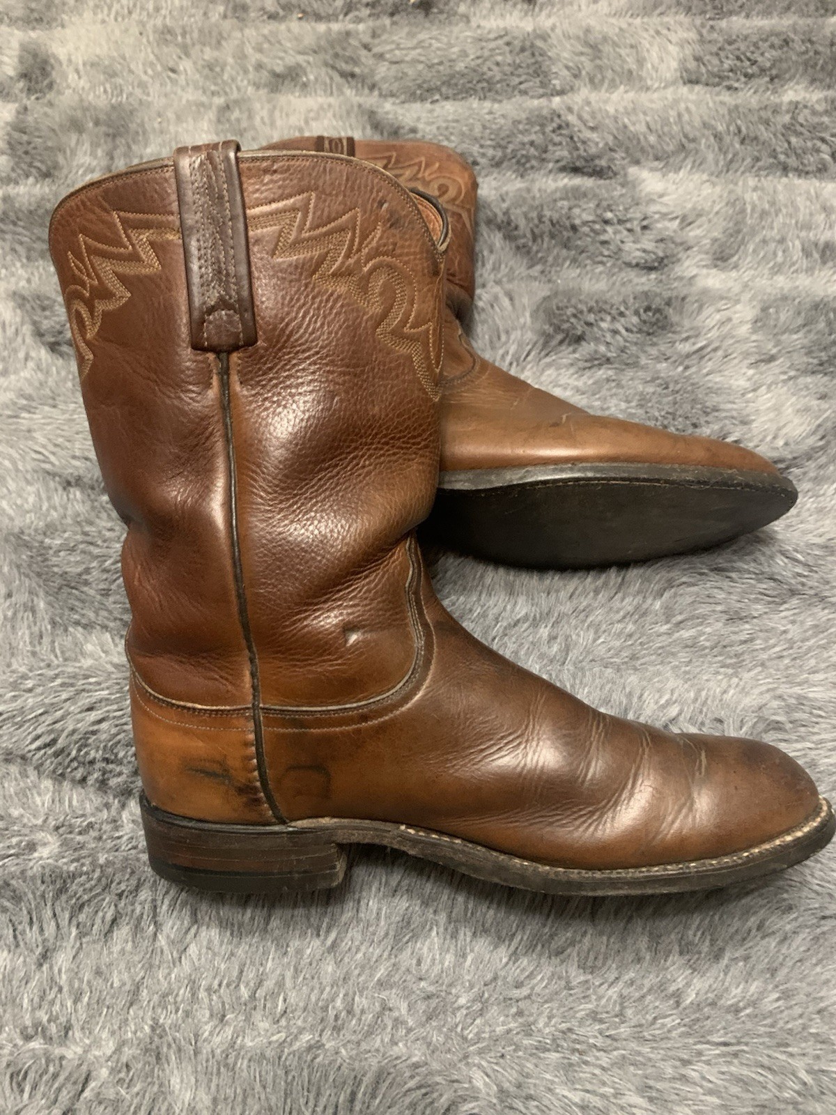8 EE Lucchese 2000 Brown Leather Classic Cowboy Rodeo Boots