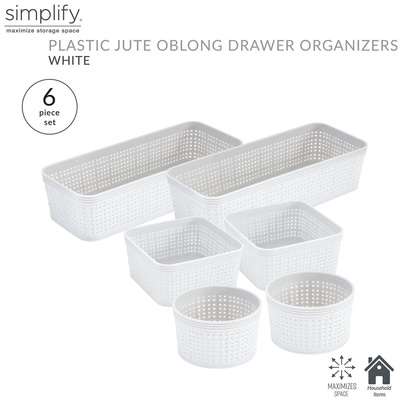 6 Piece Organizing Set | Multiple Size Bins | Multipurpose | Office | Desk | ...