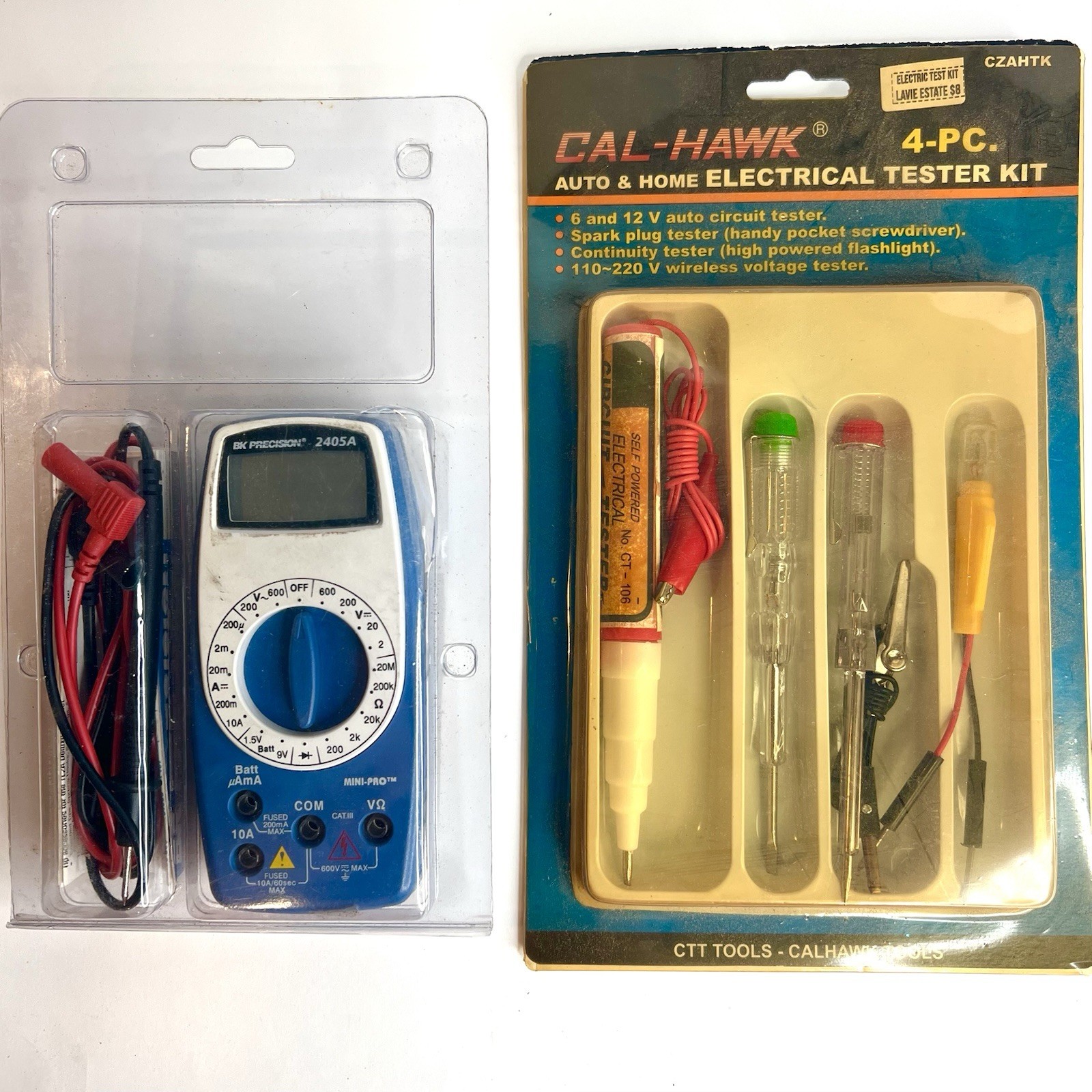 BK Precision 2405A Multimeter & Cal-Hawk 4Pc Electrical Tester Kit Lot