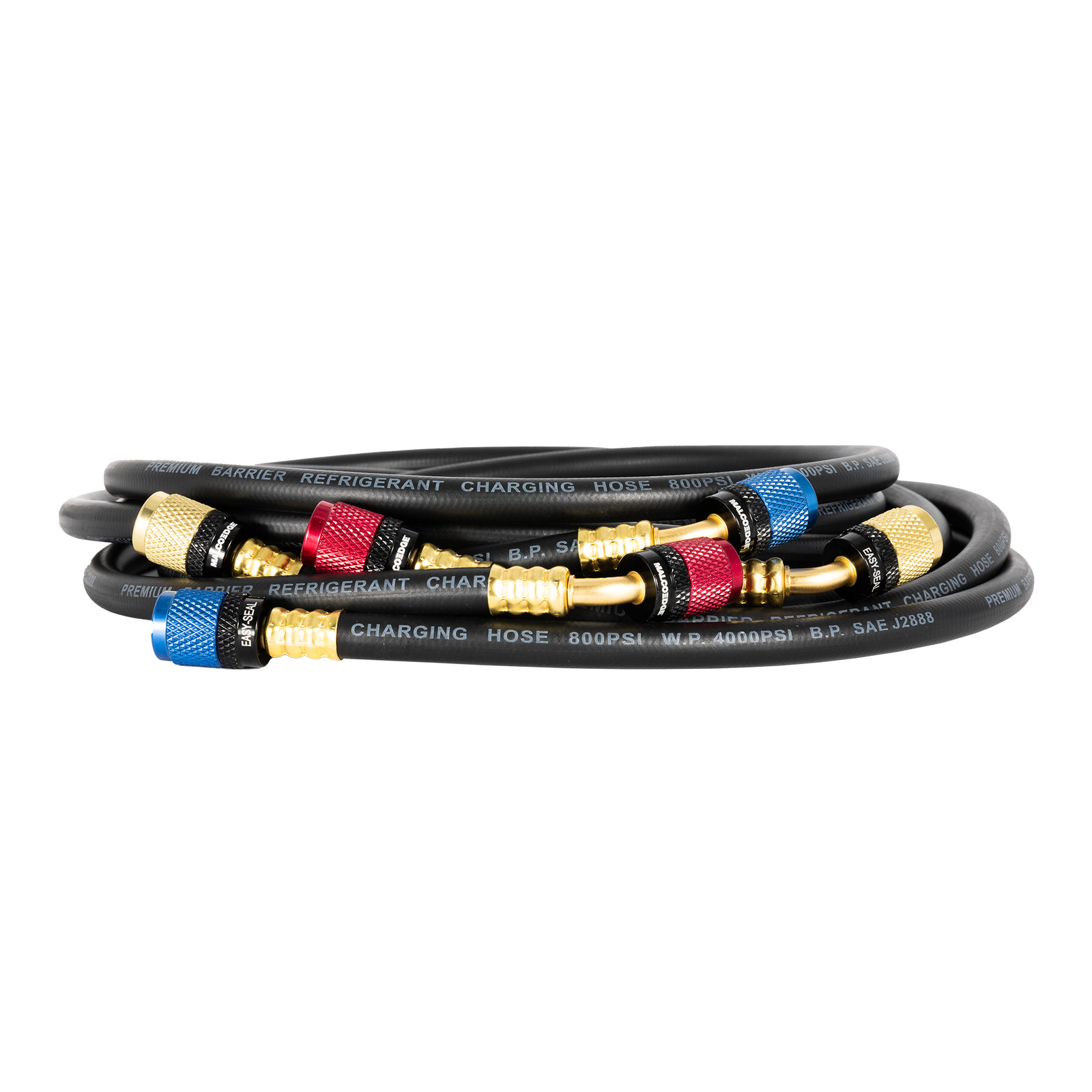 MalcoEdge ES6014 Easy Seal HVAC Hose Set | 60-Inch Refrigerant Charging Hose