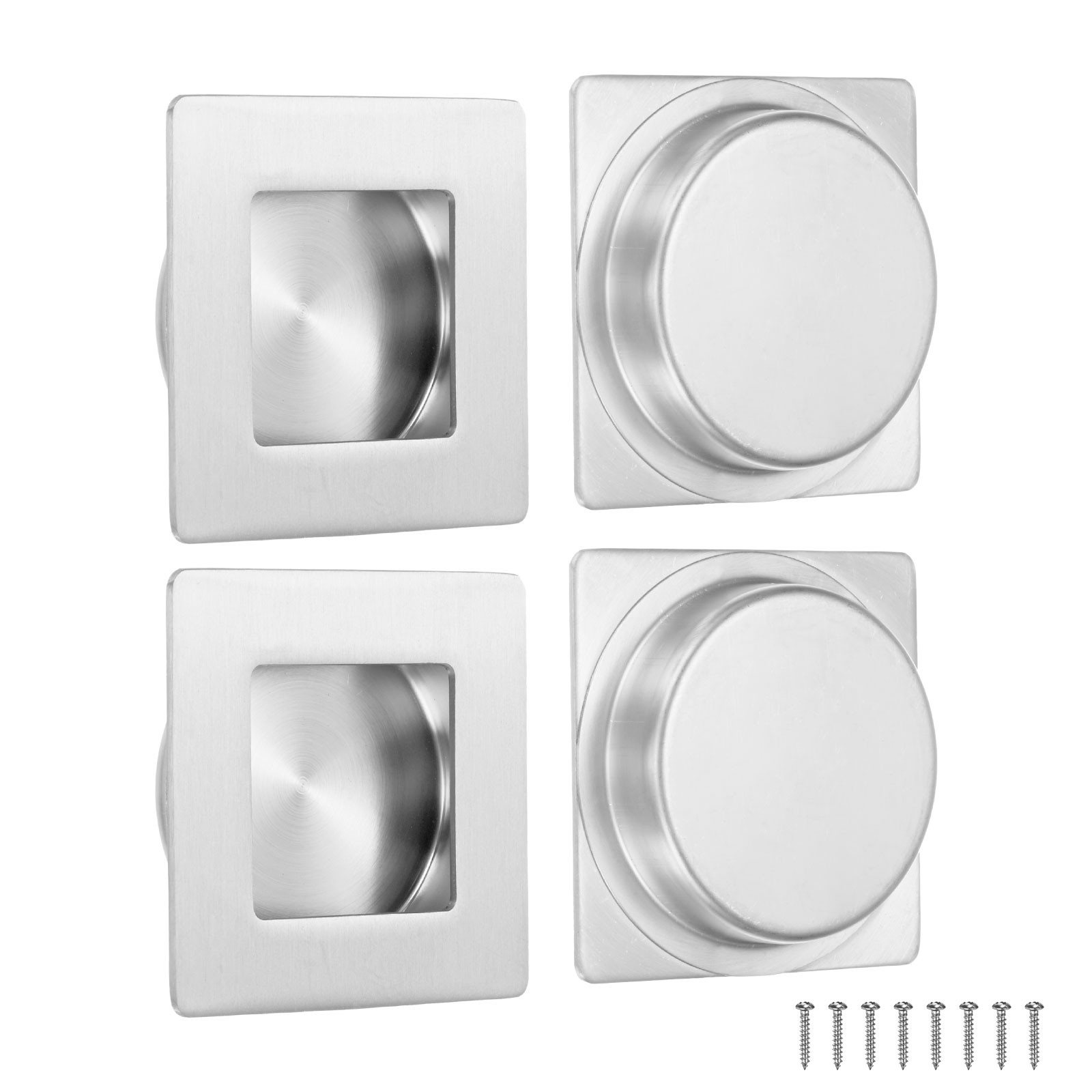 4-Pack Recessed Finger Pulls 2.75 Inch 304 Steel Closet Handles [Silver Tone]