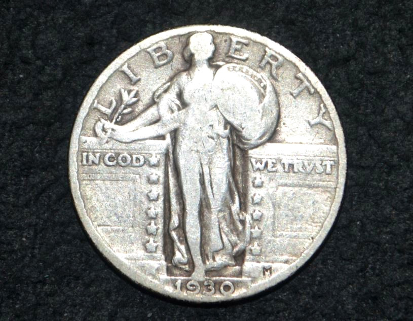 1930 p Standing Liberty Quarter * FULL DATE * F/VF *90% Silver*
