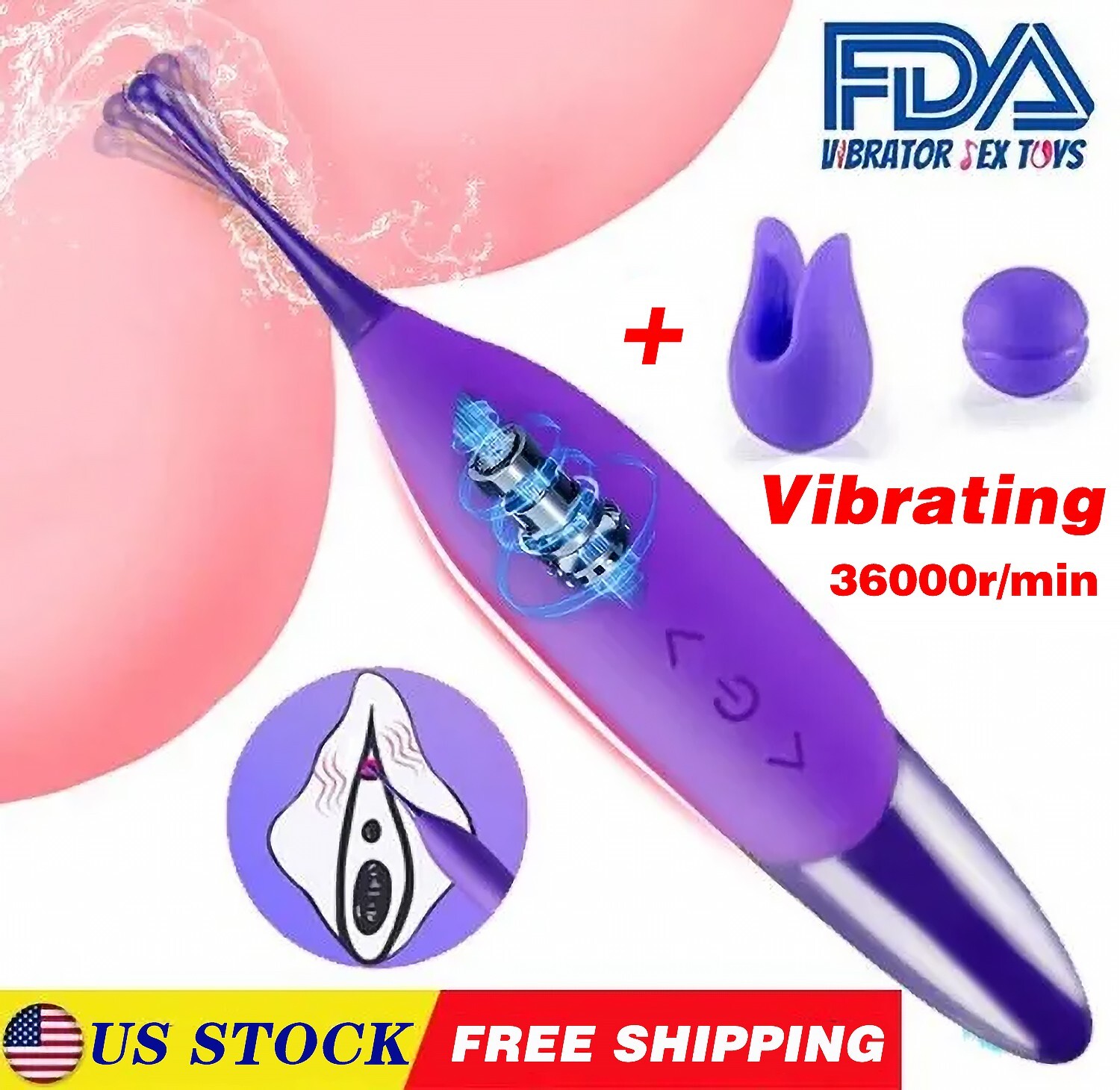 For Women Orgasm Vibrator Clit G Spot Dildo Massager Anal Sex Toys Rechargeable