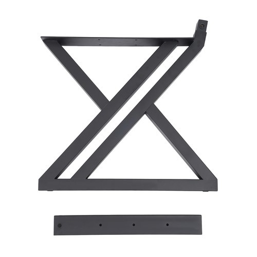 2PCS Bench Legs Z-Shaped Bench Legs with Backrest Bracket Bench Legs Black
