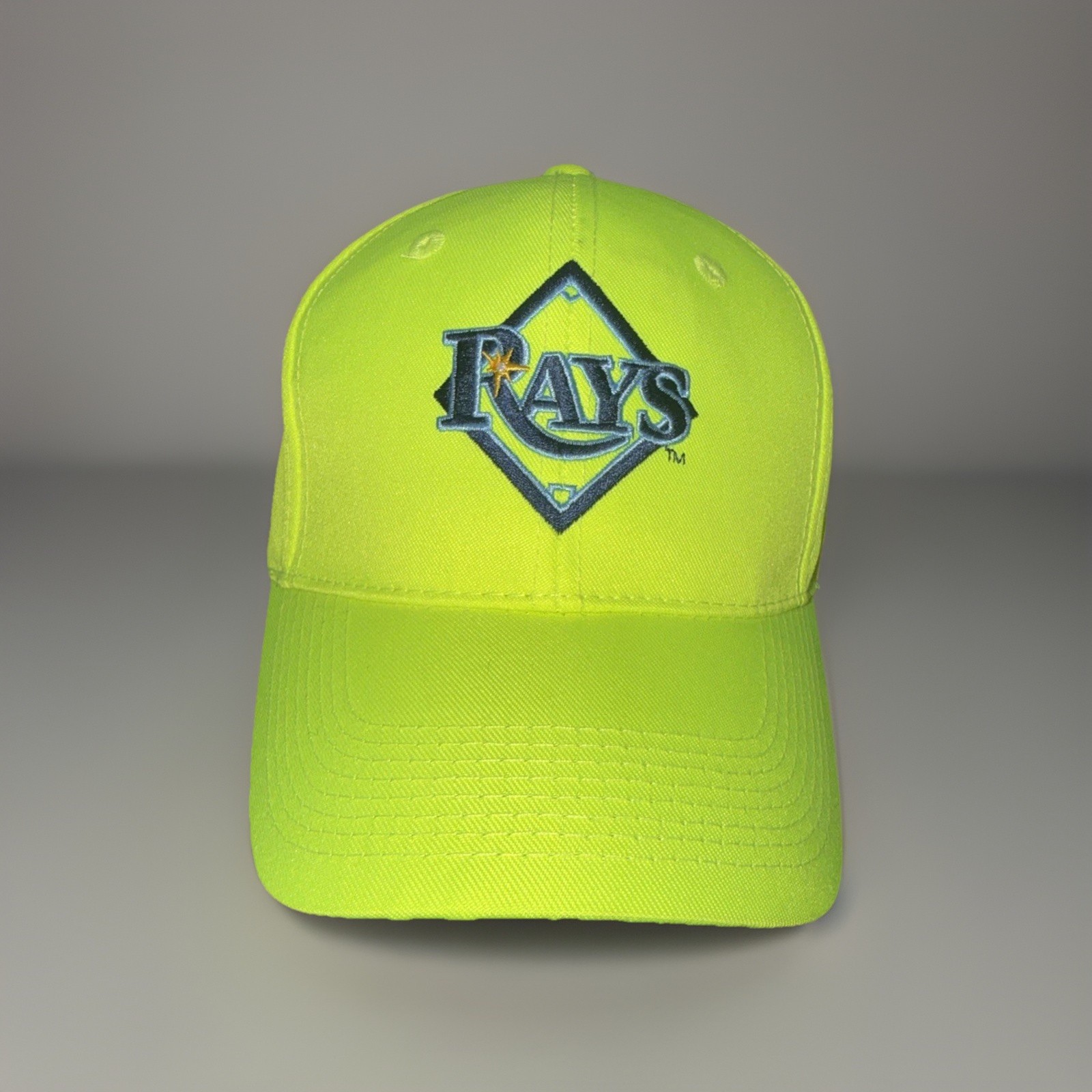 Rays Black Gray. Logo on Fluorescent Yellow Hat Cap Snapback OTTO
