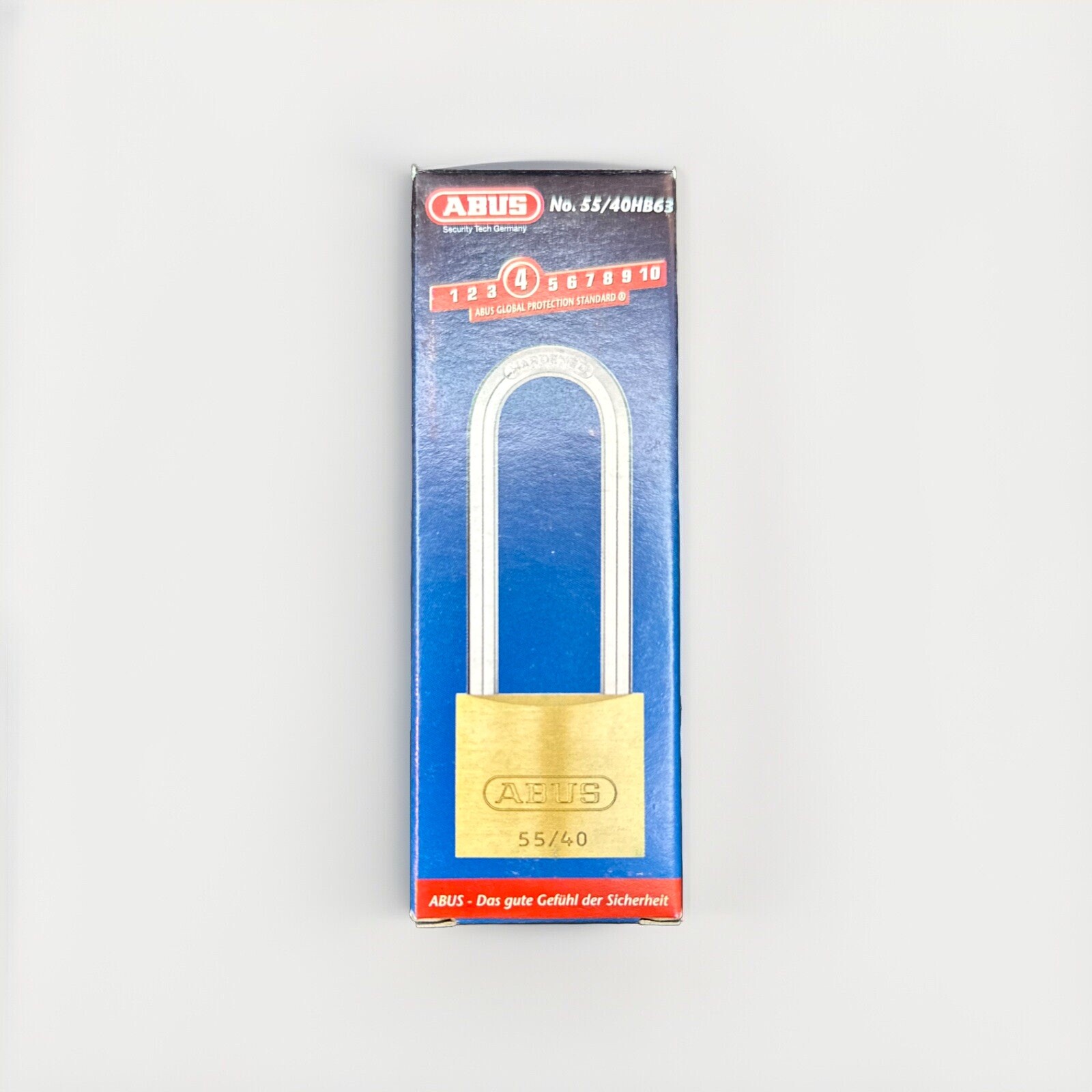 ABUS - 55/40HB63 40mm Brass Padlock 63mm Long Shackle - x2 Keys Keyed To KA5401