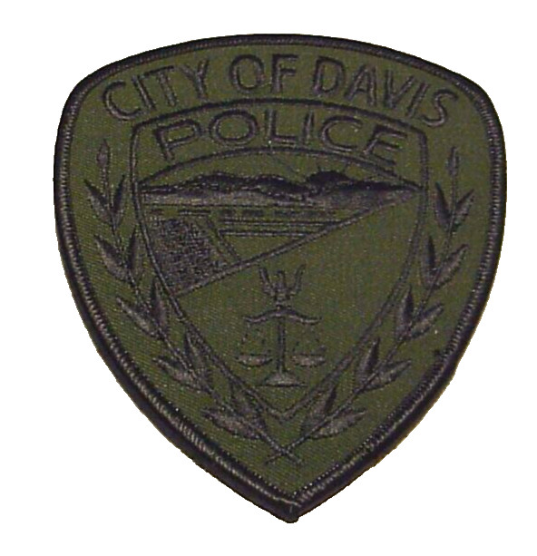 DAVIS  CALIFORNIA CA  5" ( SUBDUED GREEN/BLACK )  POLICE PATCH  FREE SHIPPING!!