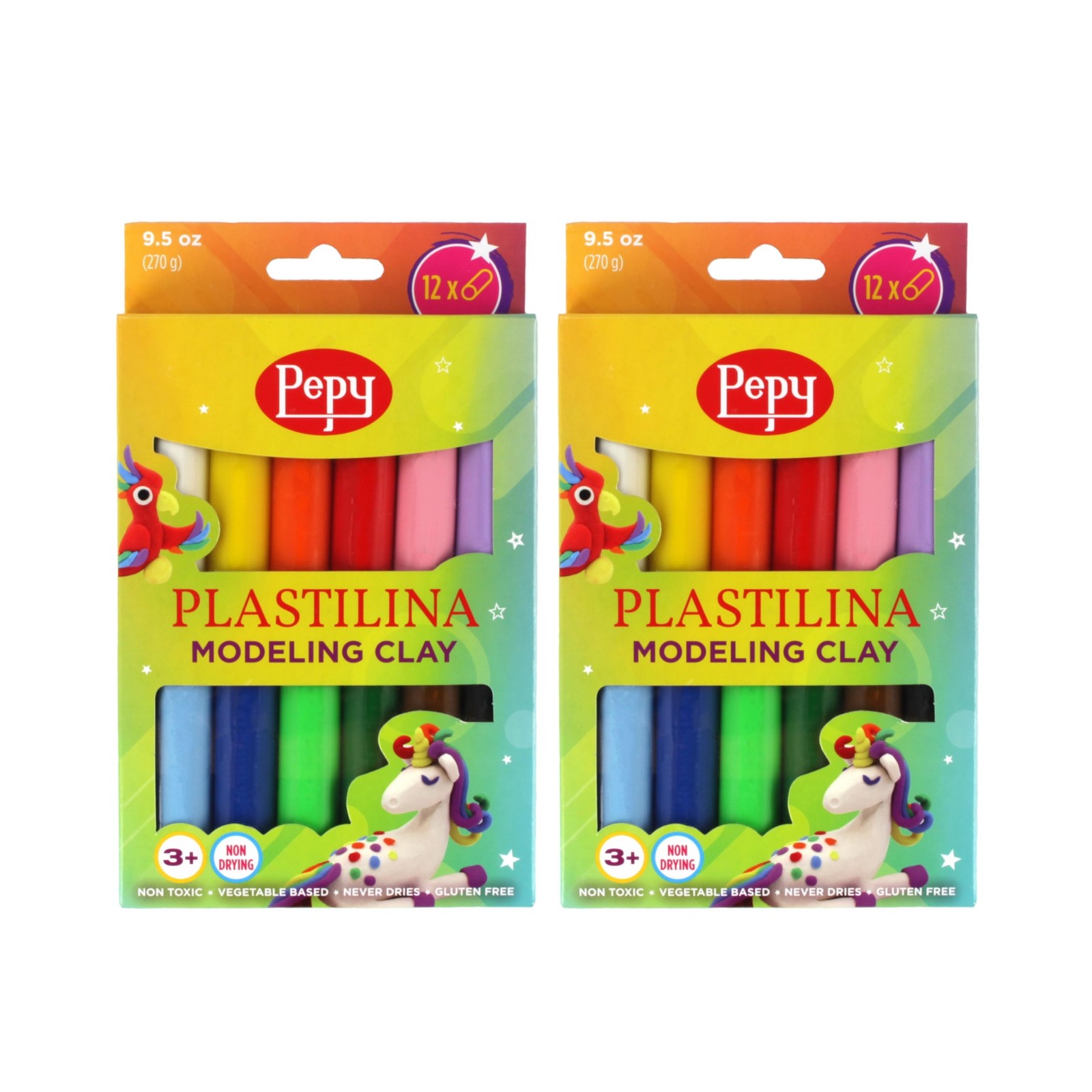 Pepy Plastilina Reusable and Non-Drying Modeling Clay; Set of 2... FAST USA SHIP