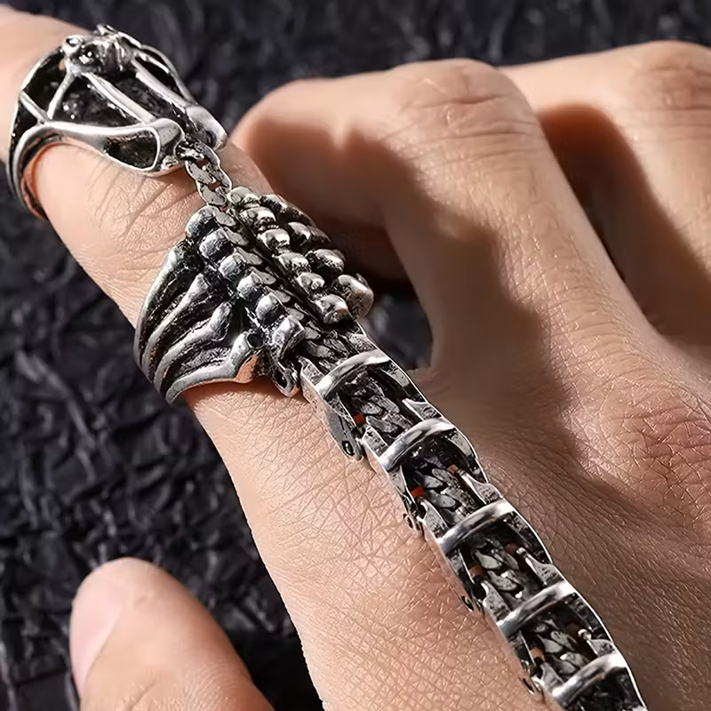 Scorpion Link Tail Open Exaggerated Ring Jewelry Gothic-Silvery Size-9