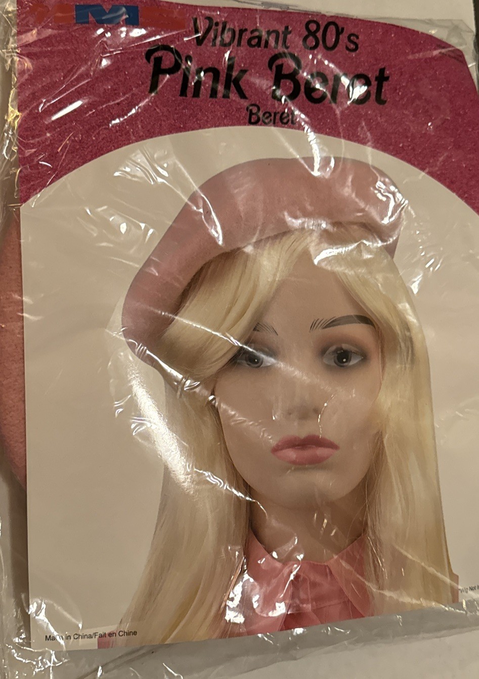 HMS Pink Beret Hat Vibrant 80’s Barbiecore Costume Cosplay Valentine Adult OS