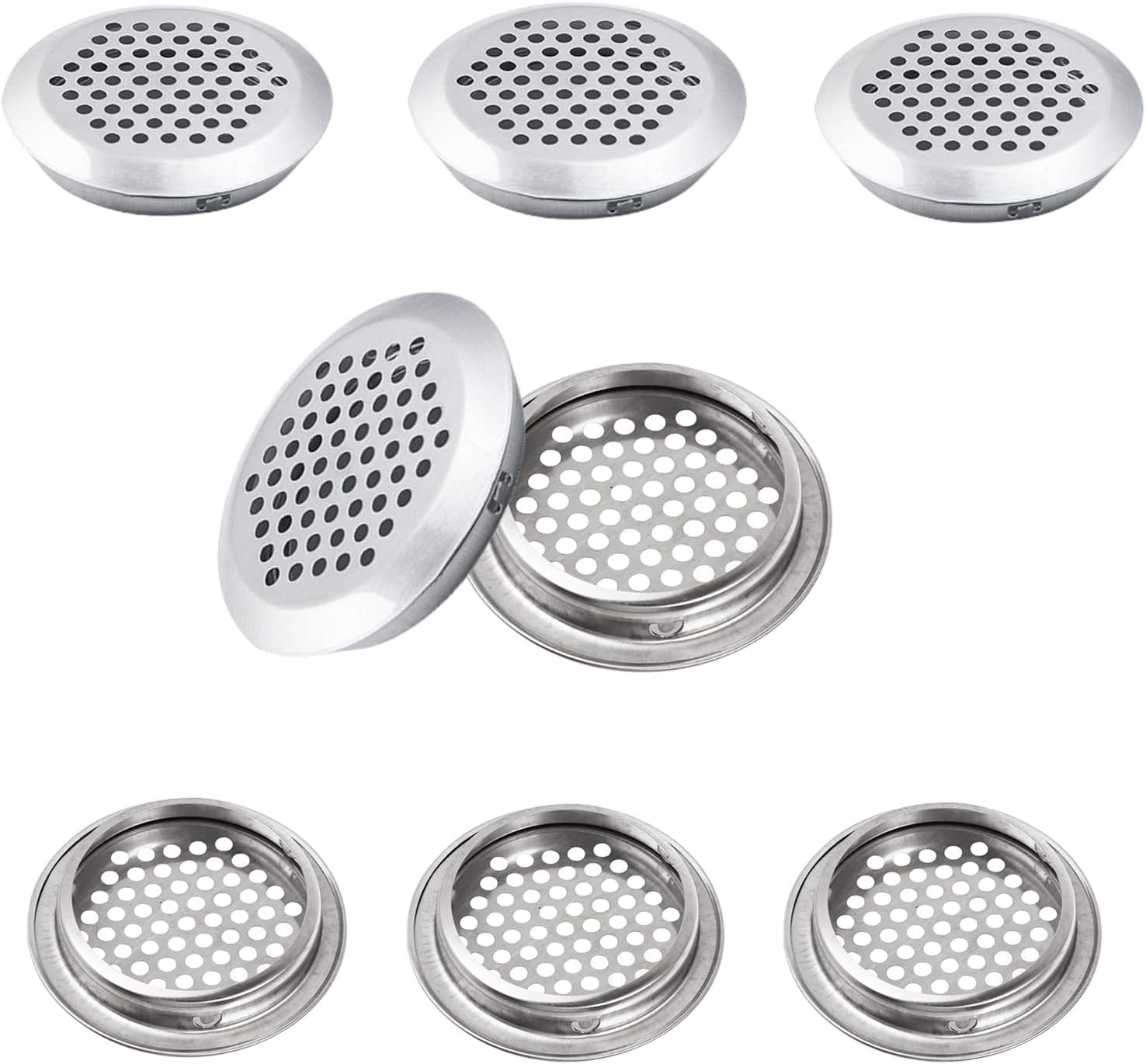 50 Pcs 2 Inch Soffit Vents Round, 53Mm Stainless Steel Circular Air Vents Mesh H