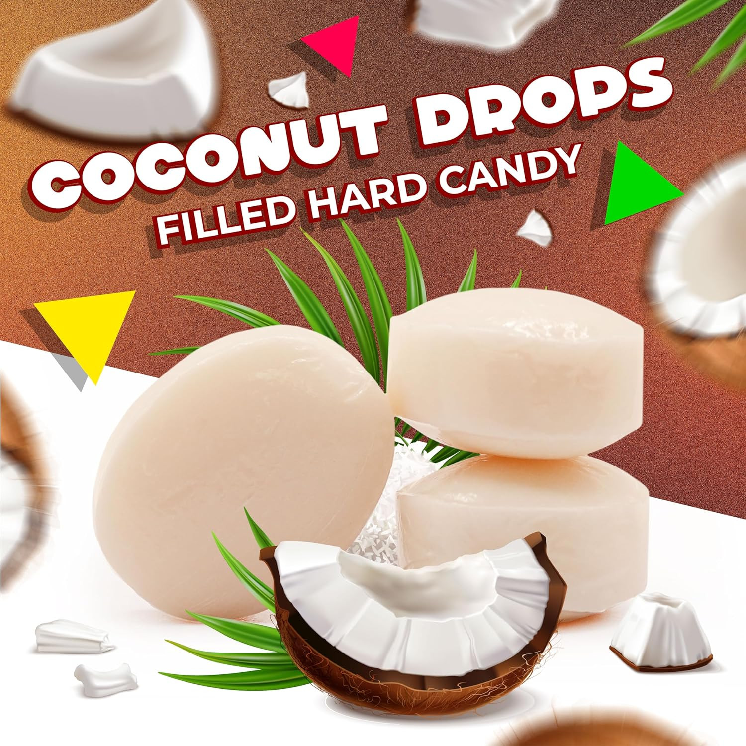 Coconut Filled Hard Candy | 1 Pound Bag - Approx. 90 Count | Easter Candy | Trop