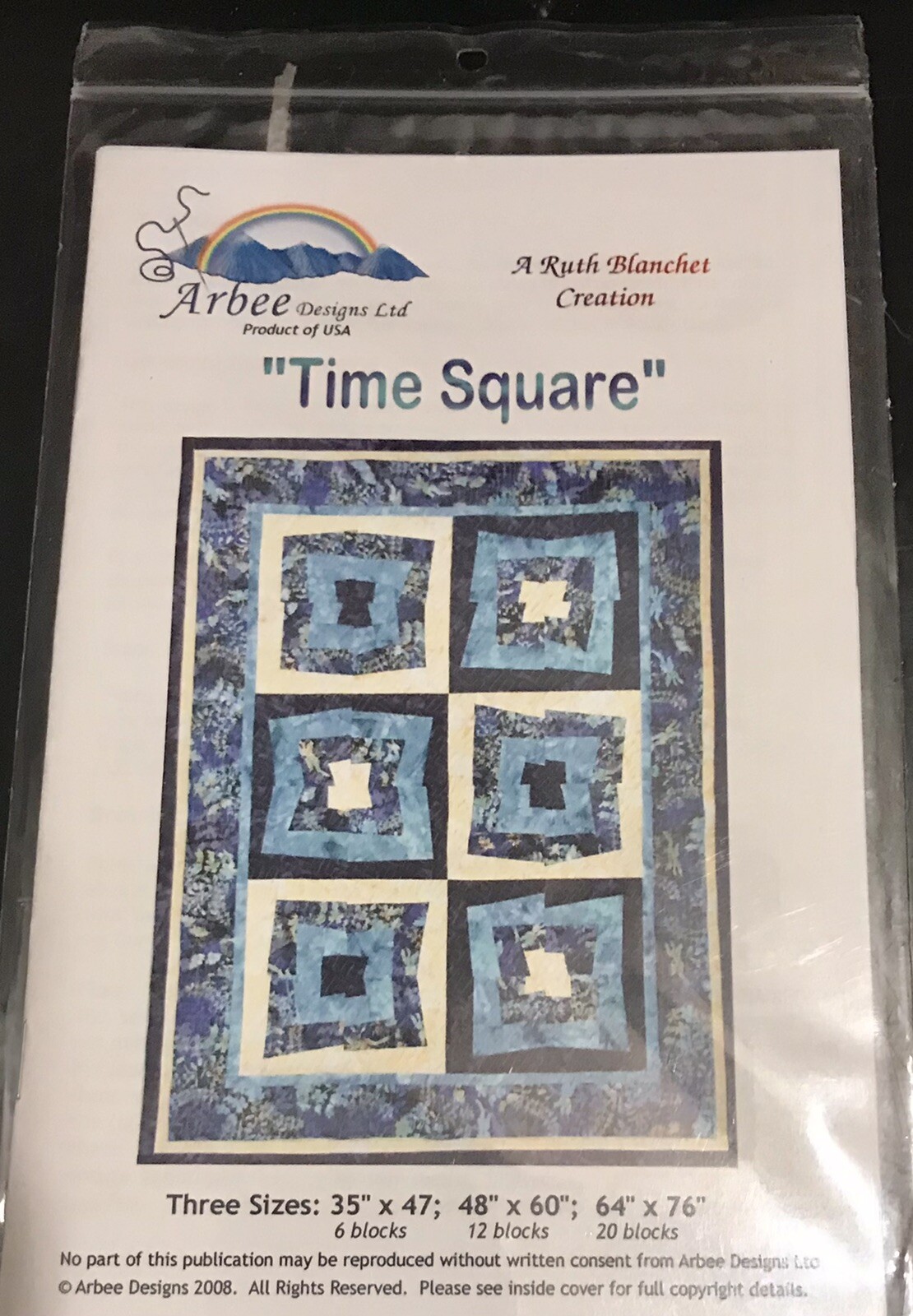 TIME SQUARE Not Your Every Day Quilt Pattern 6 Blocks 12 Blocks & 20 Blocks