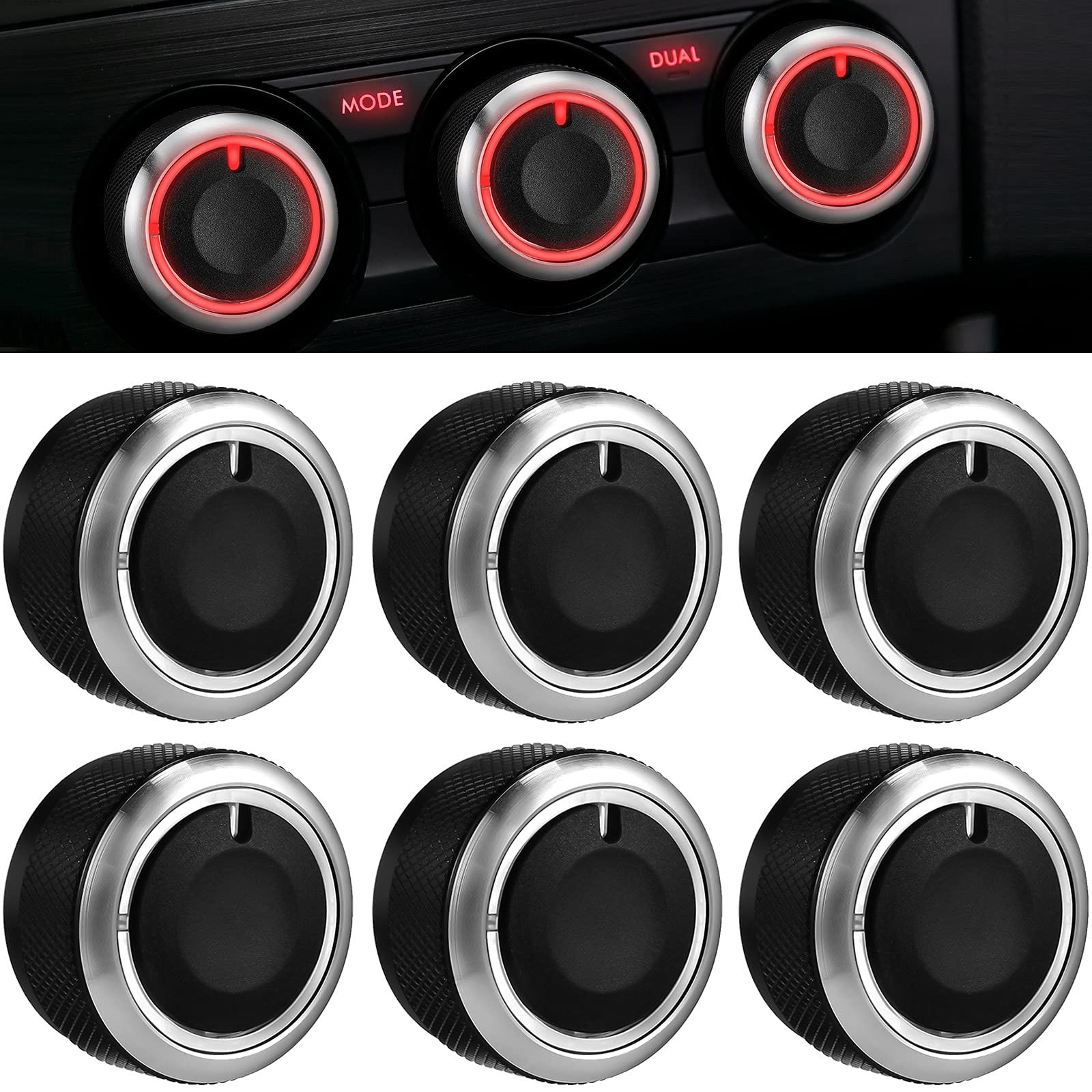 Frienda 6 Pcs Climate Ac Heater Control Knob Blower Fan Control Knob Replacem...