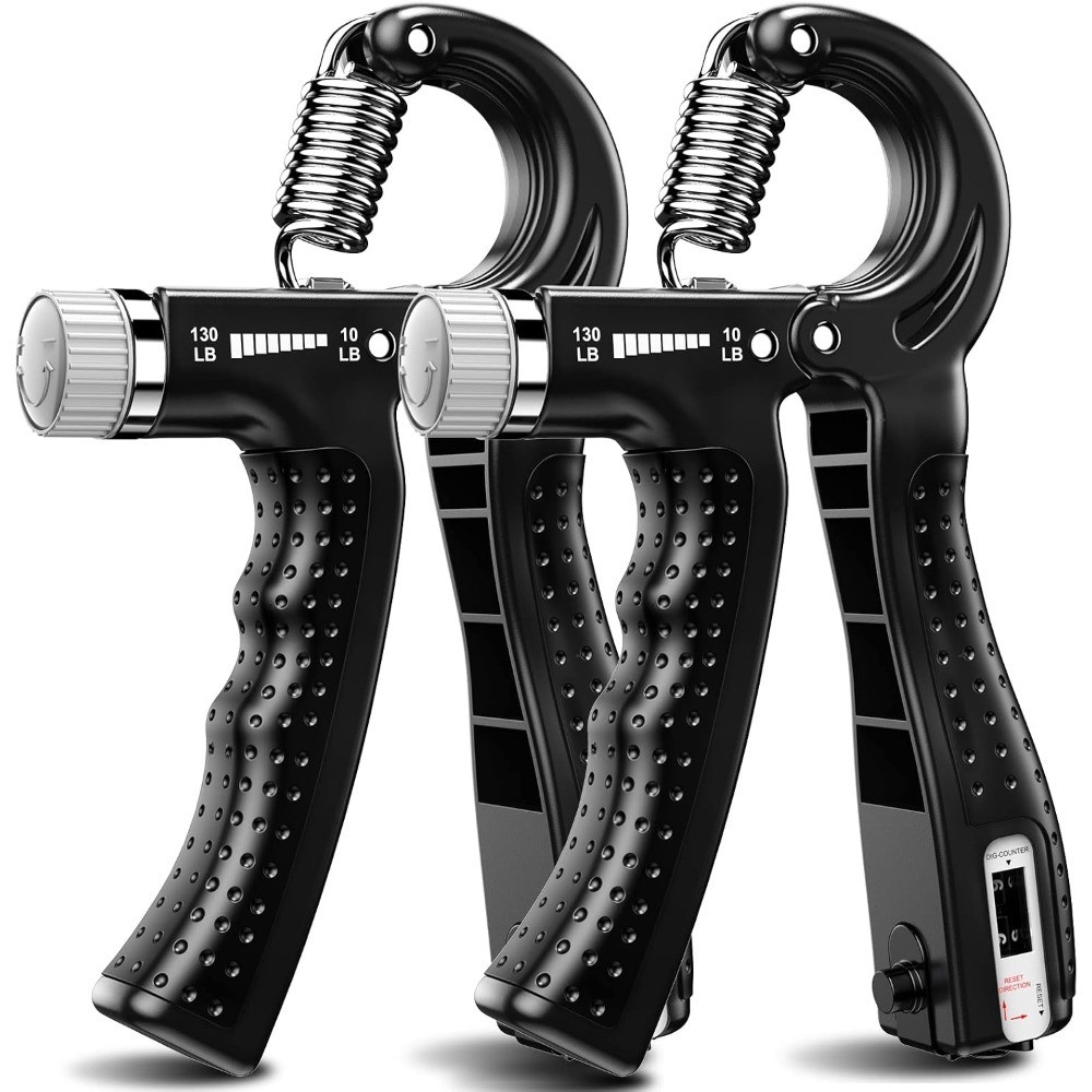 Hand Grip Strengthener 2 Pack Adjustable Resistance 10-130 lbs Forearm