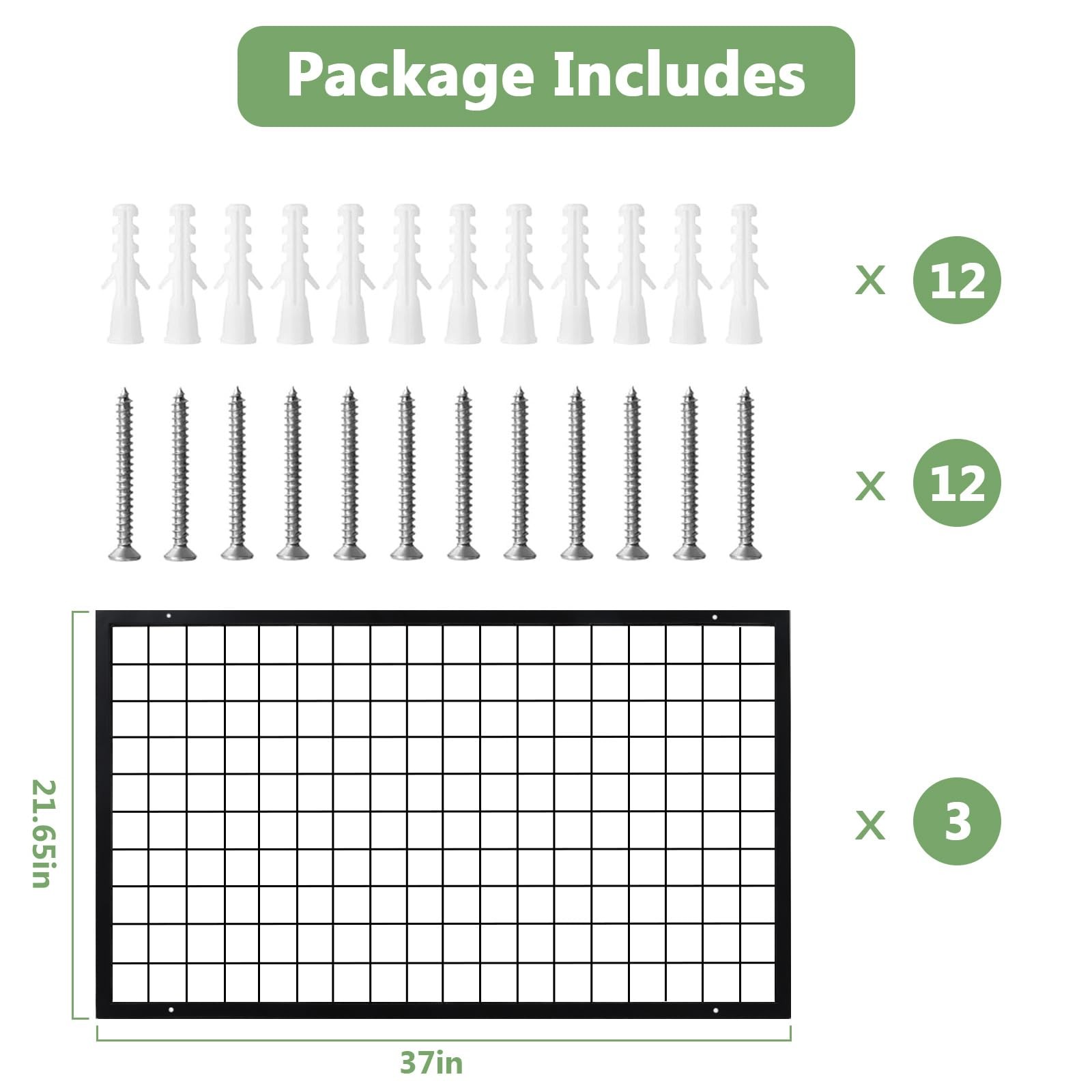 3 Packs Grid Wall Panels, Metal Black Wire Grid Panel, Gridwall Display Rack,...