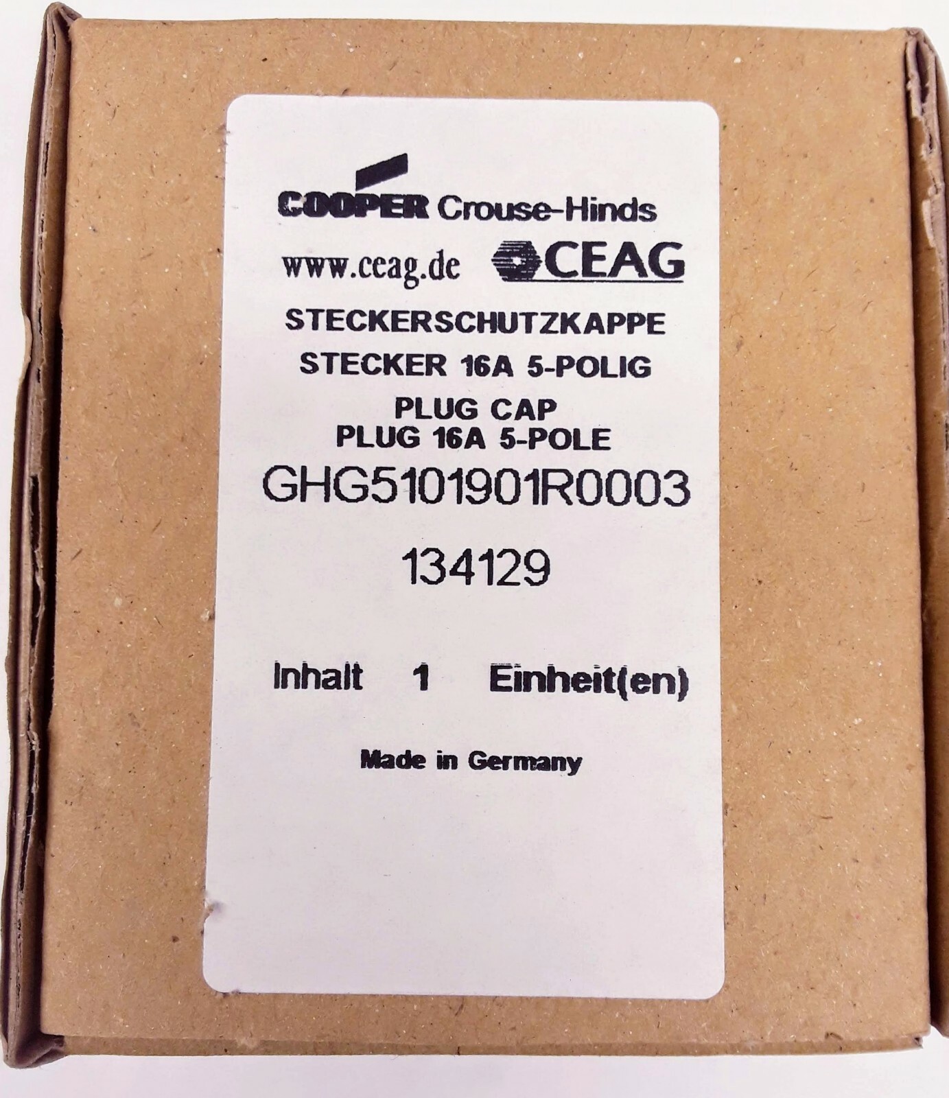 CEAG Cooper Crouse-Hinds GHG5101901R0003 134129 Plug Cap with Cord - Genuine