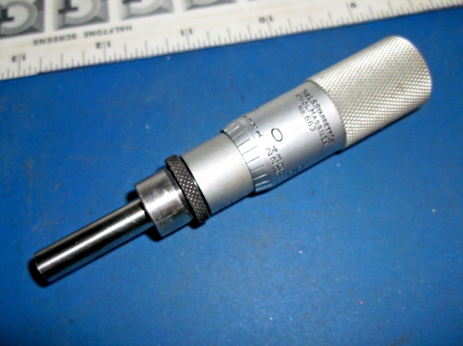 Starrett 0-1" Micrometer head HEAVY DUTY  Cat# 663  NEW BUT MOUNT SHORTENED SOME