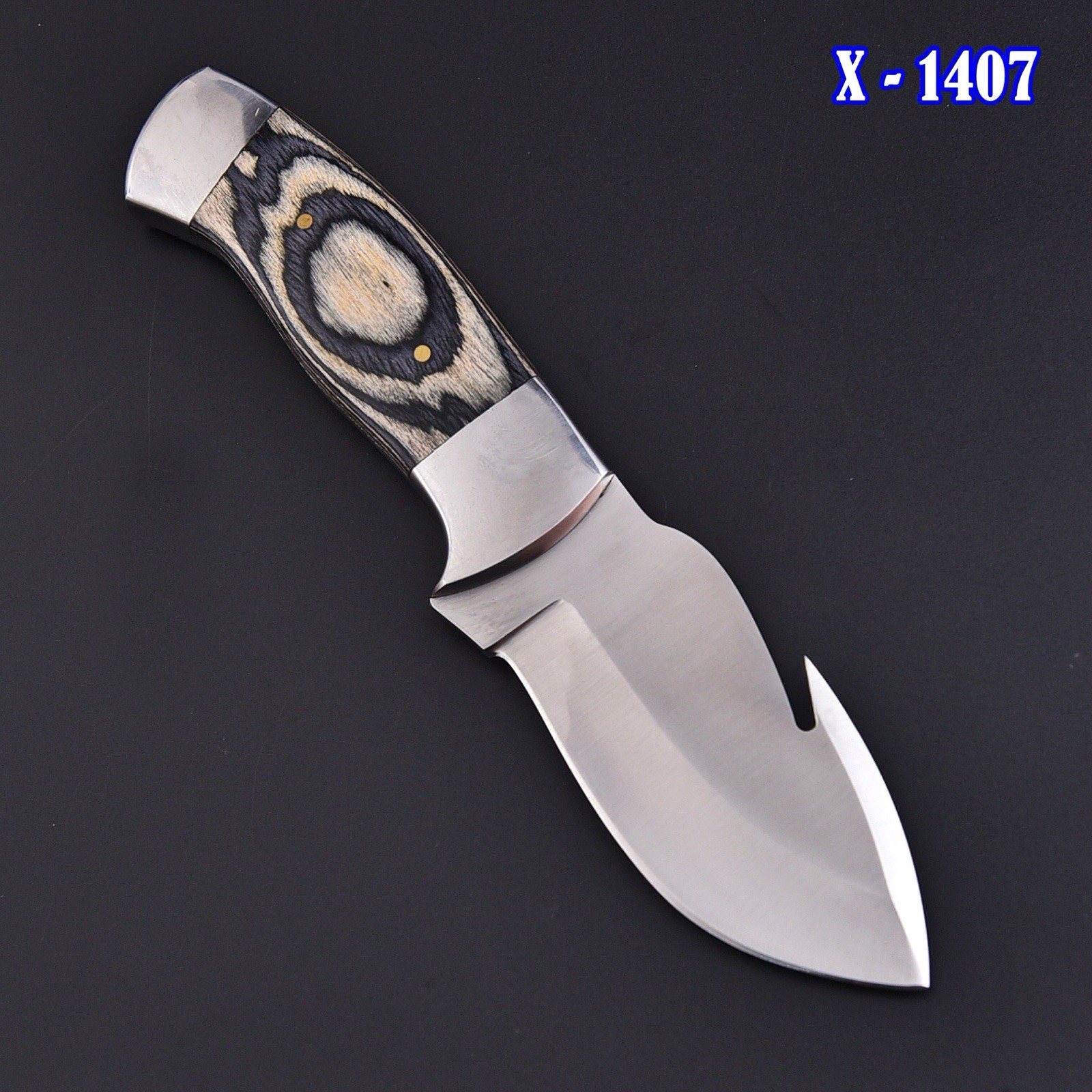 Handcrafted Fixed Blade Gut Hook Drop Point Hunting Skinner Knife