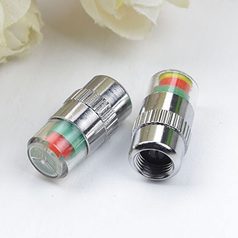 4Pcs Auto Tire Monitor Valve Stems Dust Cap Pressure Indicator Sensor Eye Alert