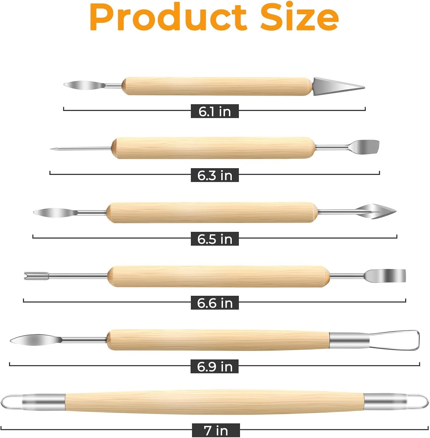 6 Pack Clay Tools Kit, Pottery Tools & Sculpting Tools, Polymer Modeling Clay...