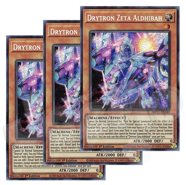 Drytron Zeta Aldhibah x 3 - 1st Edition Prismatic Secret Rare NM - Free Holo