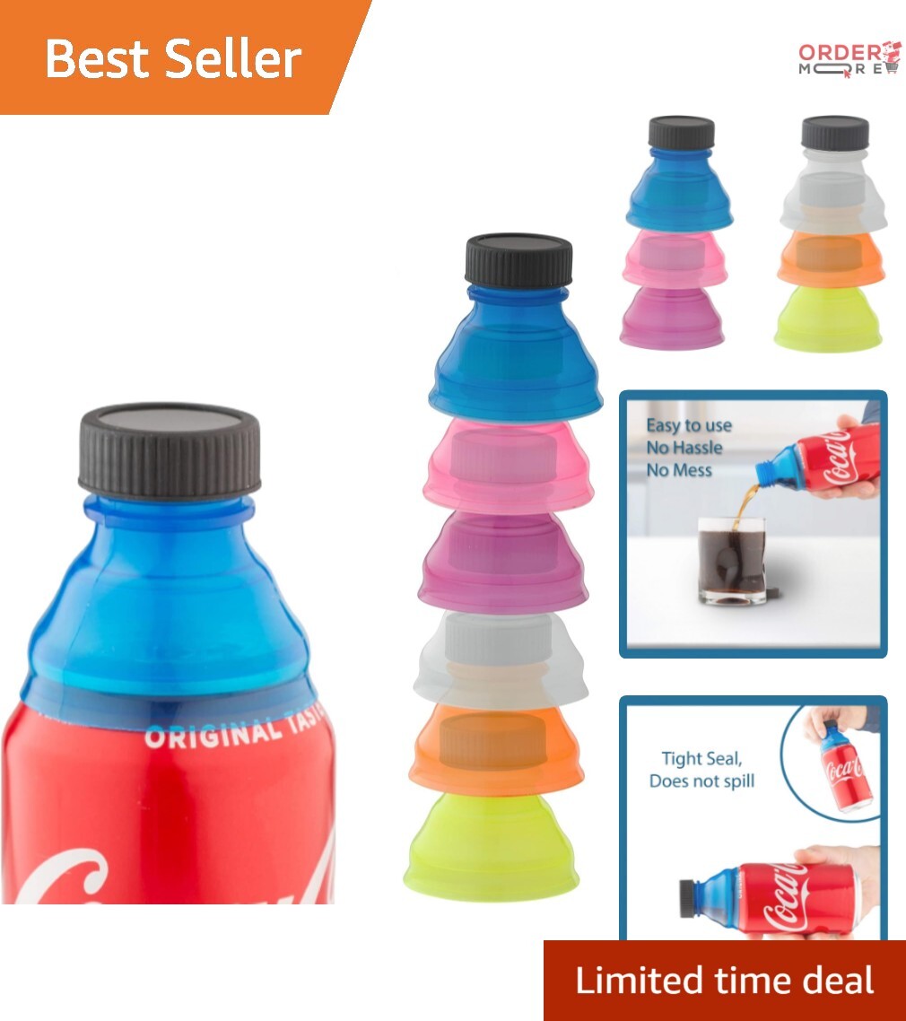 Multicolor Snap-On Fizz Lids for Soda, Beer & Drinks - Waste-Reducing Accessory
