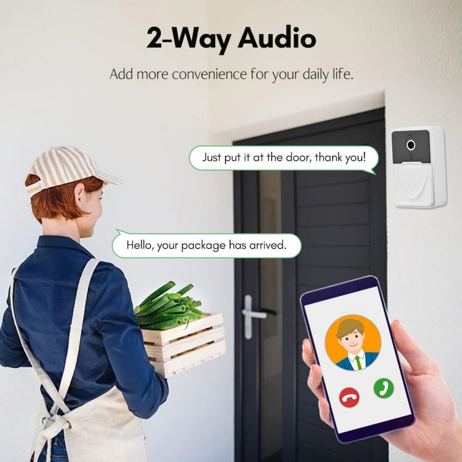 WiFi Security Doorbell Camera Wireless Video Intercom Night Vision HD System