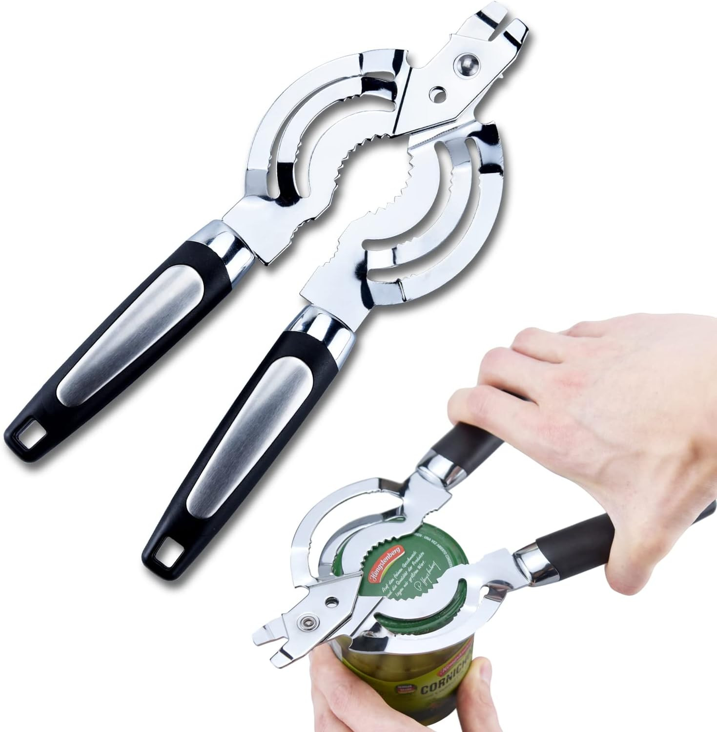 Jar Opener, Multi Jar Opener for Weak Hands, Stainless Steel Jar Lid Opener, Bee