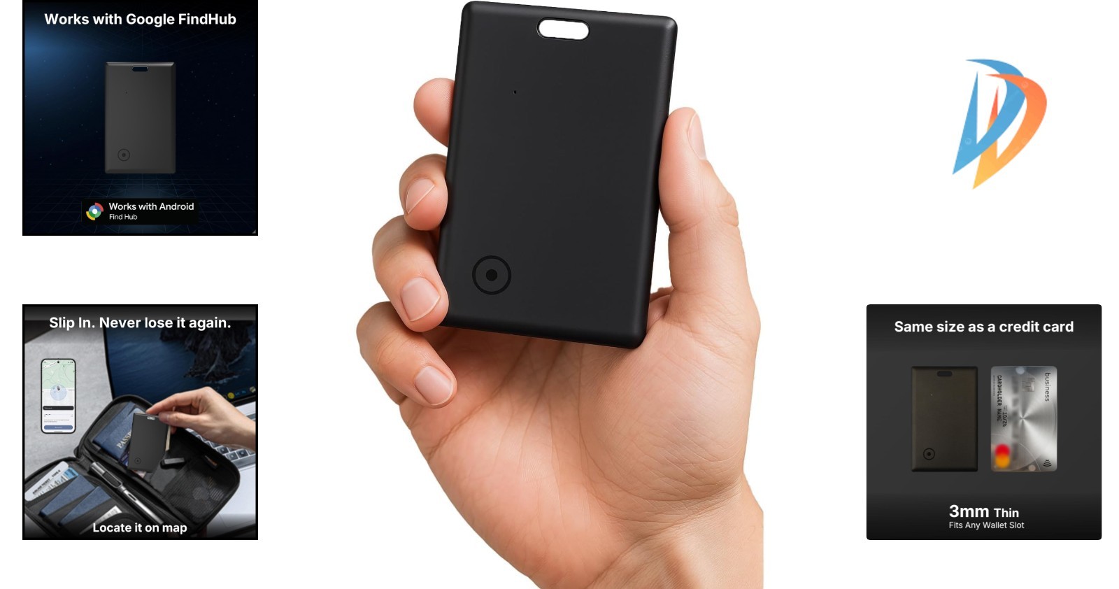 Compact Wallet Tracker for Android - GPS Tracking Card, No Subscription Required