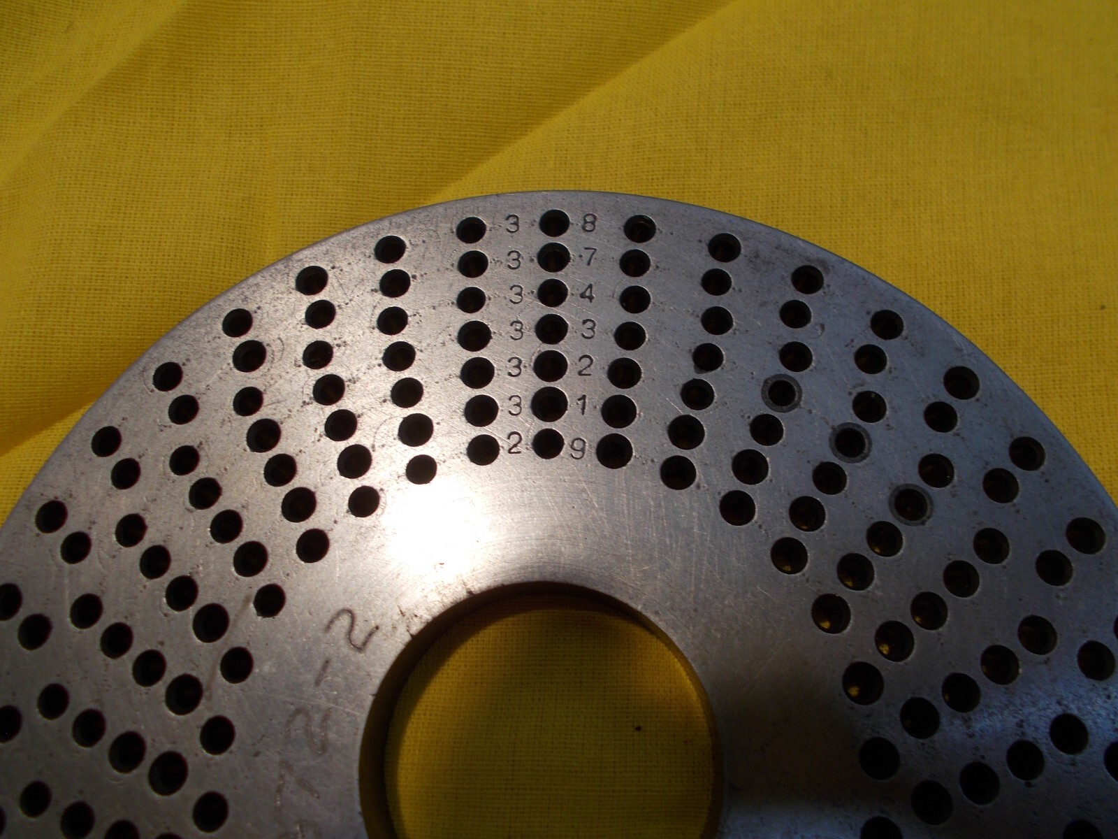 GOOD USED INDEX PLATE for rotary table dividing & indexer head spacer TROYKE USA