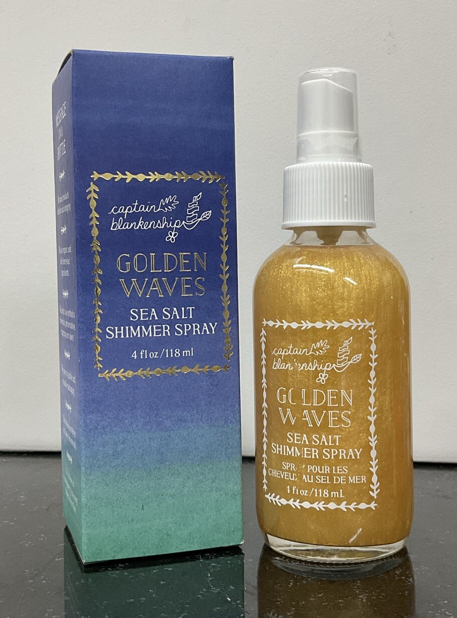 Captain Blankenship Golden Waves Sea Salt Shimmer Spray, 4 oz