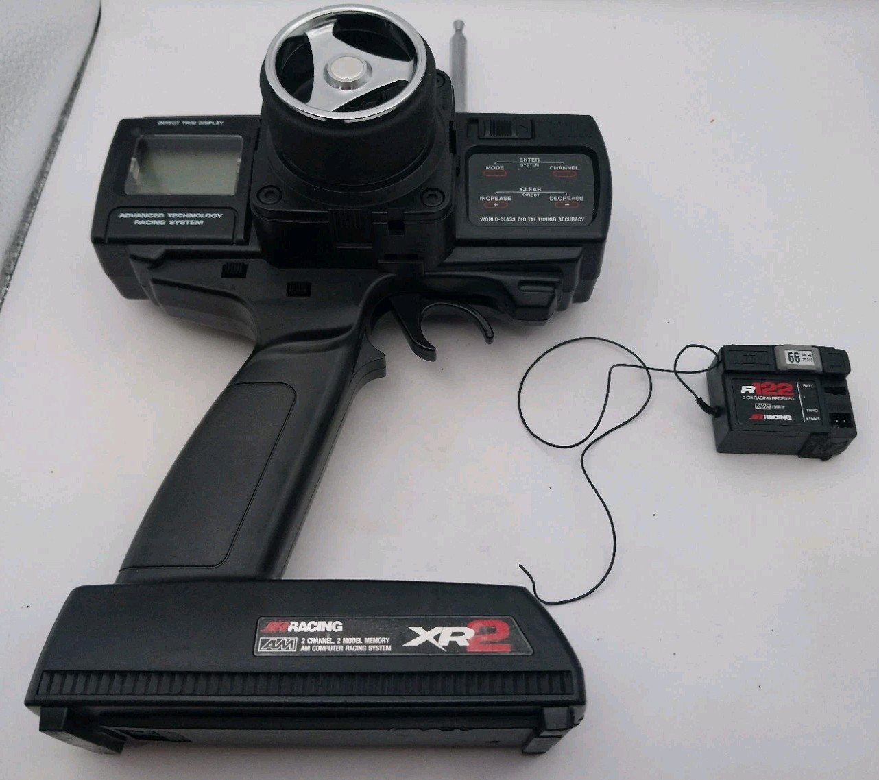 JR Racing XR2 AM 2 Ch Transmitter & R122 75mhz Receiver RC TX RX W/ Crystal Set