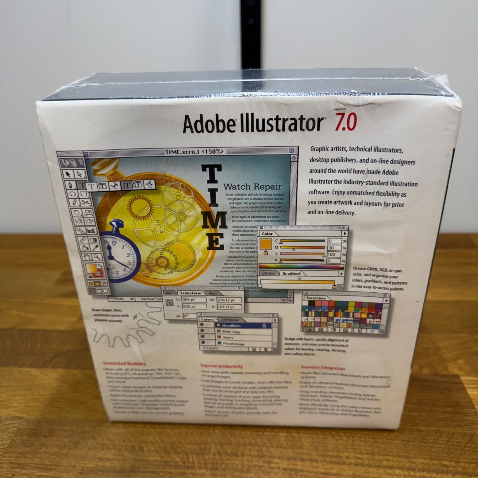 Adobe Illustrator 7.0 (Mac OS) Vintage SEALED Box Damage