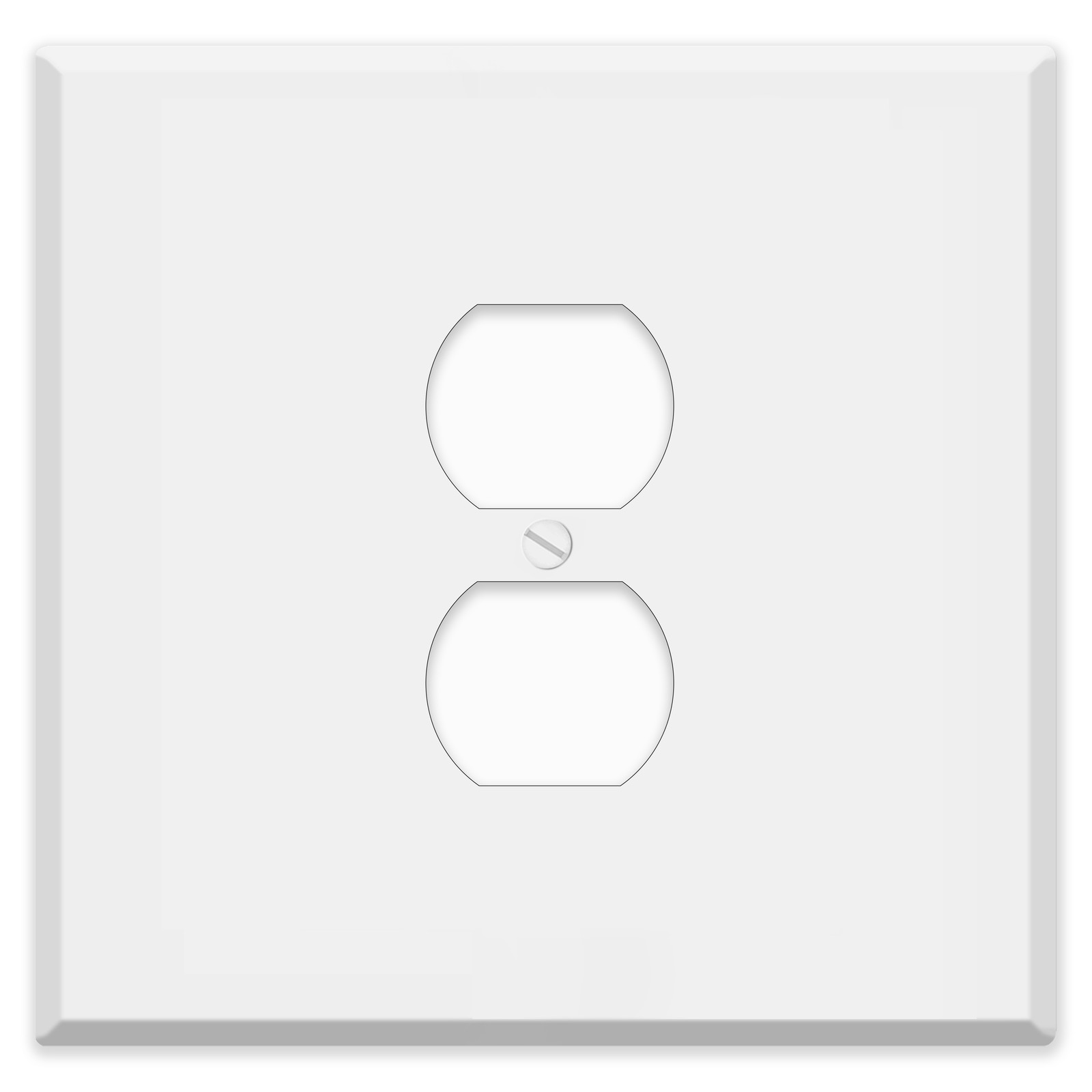 Oversized White Metal Outlet Covers, 2 Gang With Single Duplex Receptacle, 5.5"