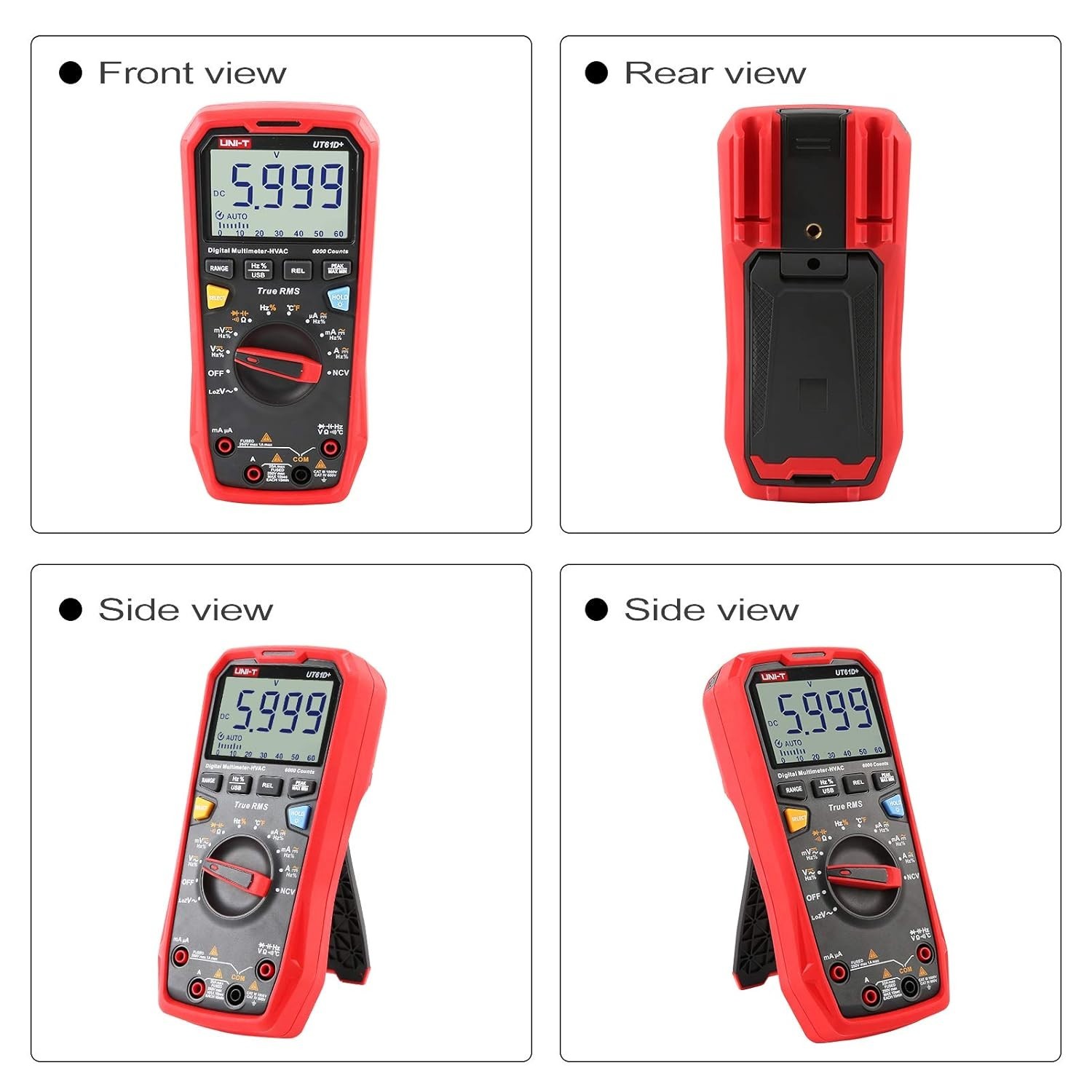 Digital Multimeter True RMS AC/DC Voltage Current Resistance Capacitance Tester