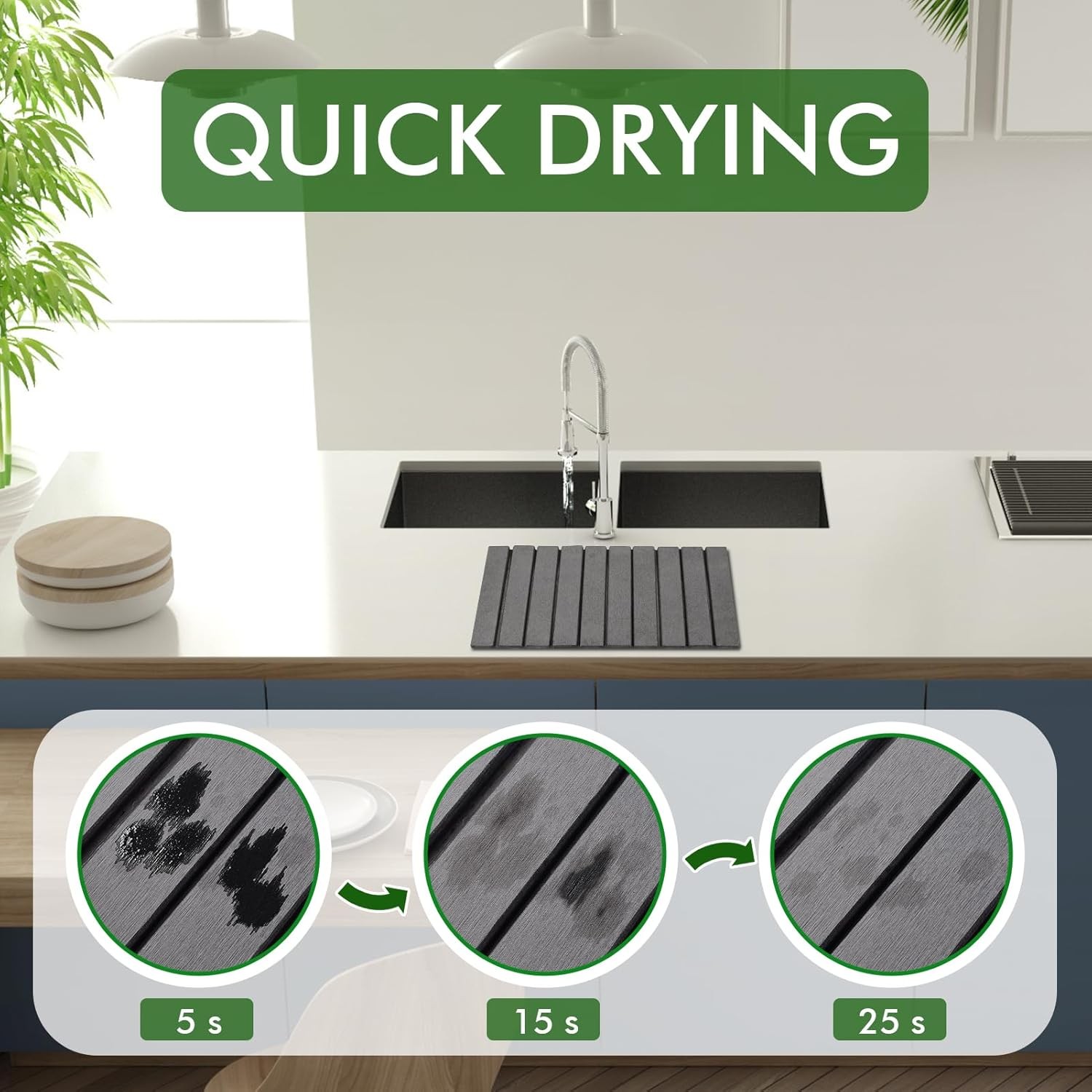Kitchen Countertop Stone Drying Mat, Size 23 inches x 15.3 inches