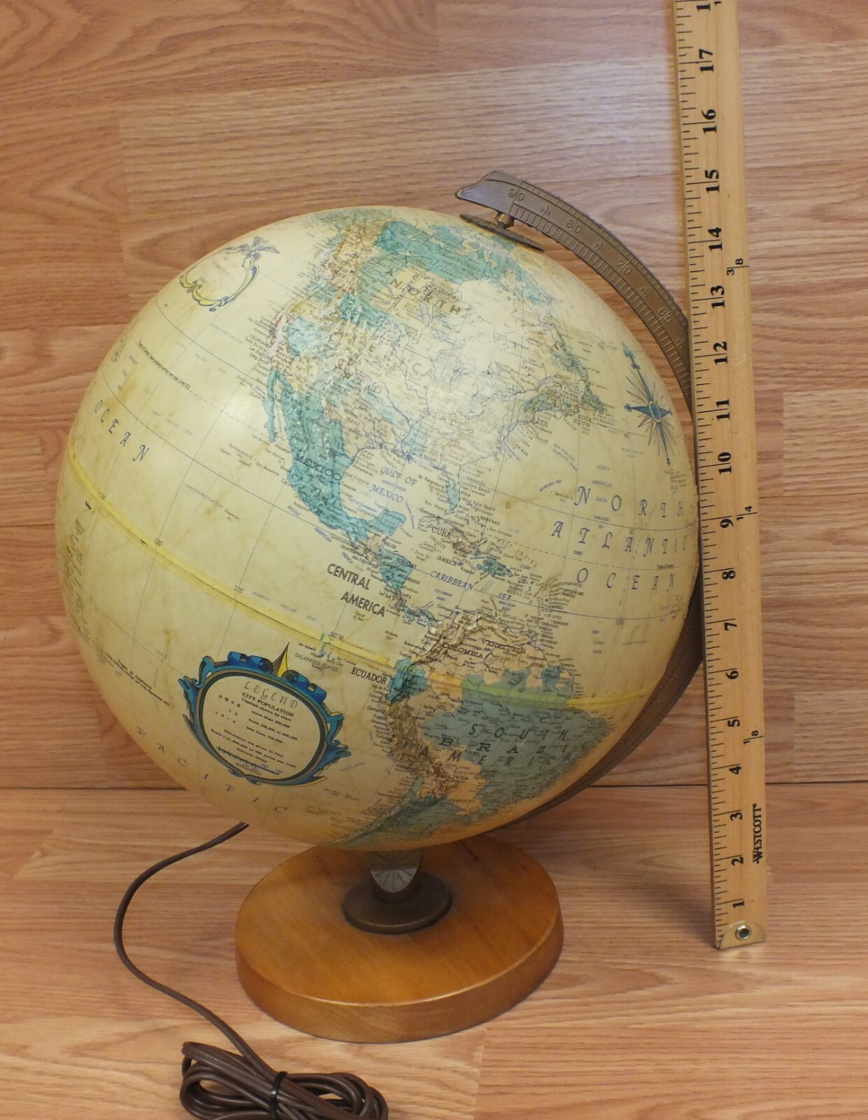 Replogle 12" Diameter World Premiere Series Electric Light Up Wired Globe