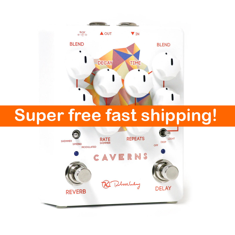 Keeley Caverns V2 Delay and Reverb Pedal + Free Patch Cable - New