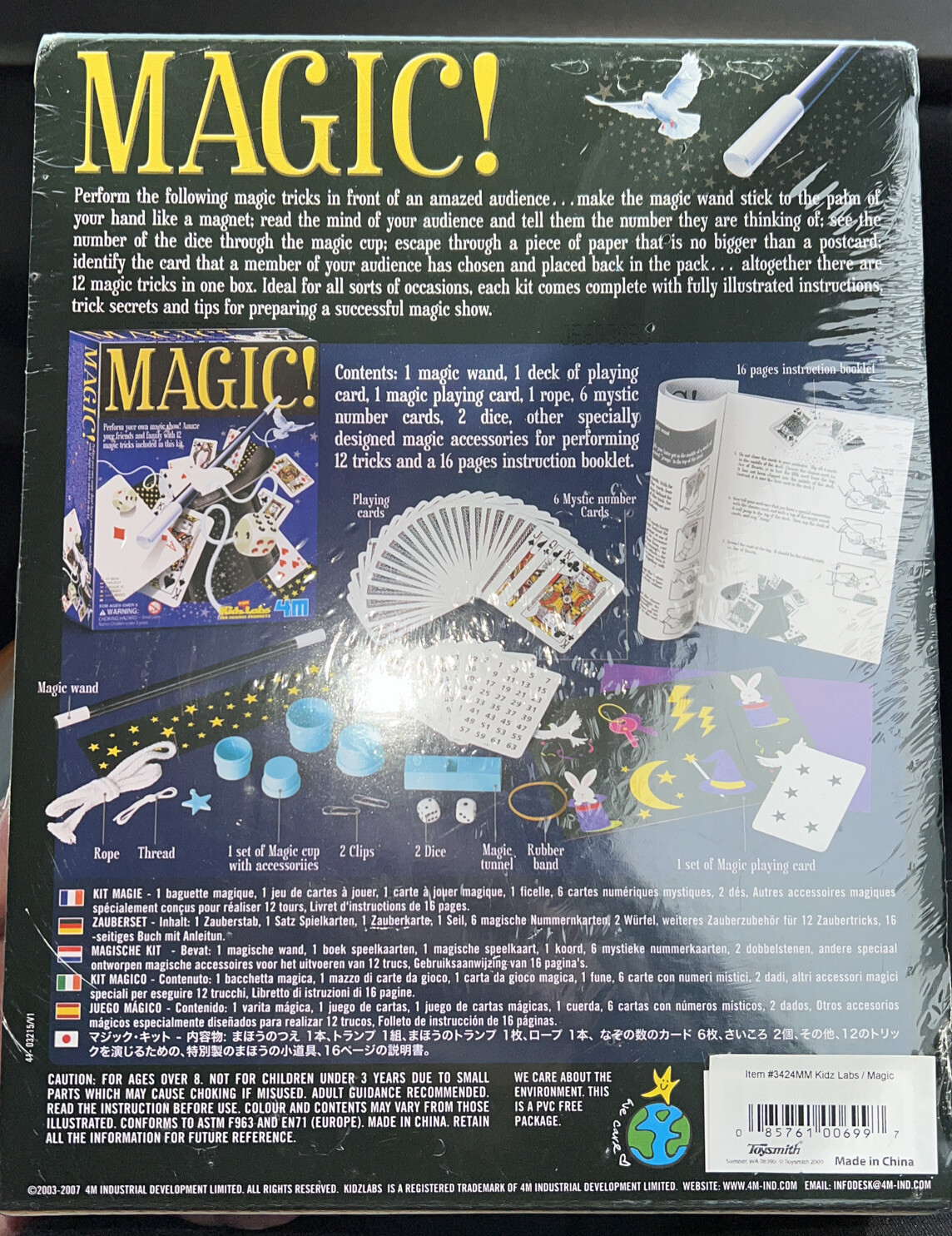 Magic Kit Includes 12 Magic Tricks For Ages 8+ New Unopened!! By KidzLab