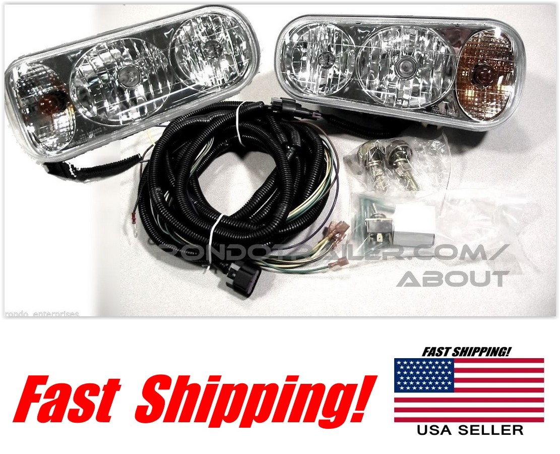 Super Bright Universal Halogen Snow Plow Lights and Light Kit Wiring Harness OEM